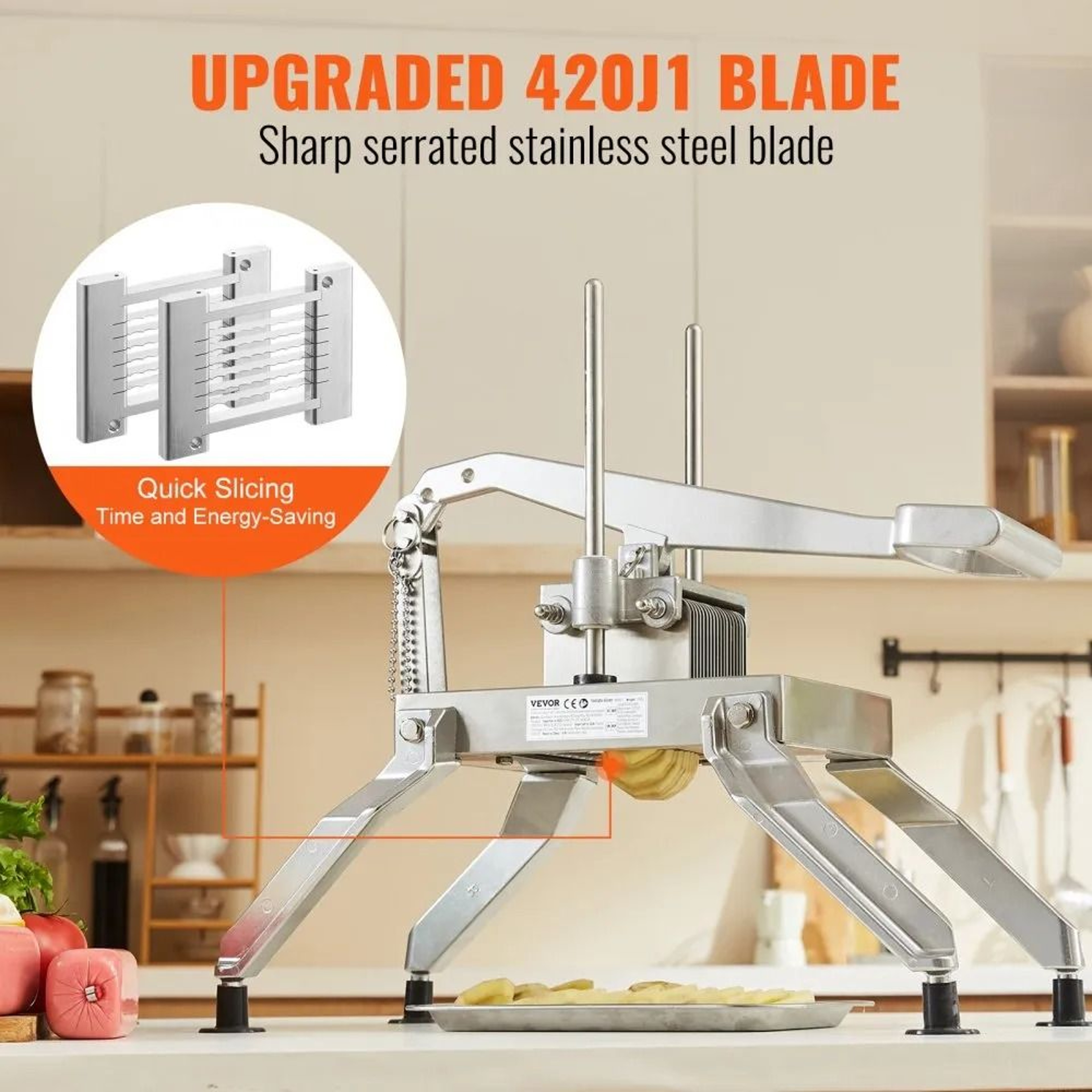 Commercial Vegetable Slicer With Dual Thickness Blades And Non Slip Base 5