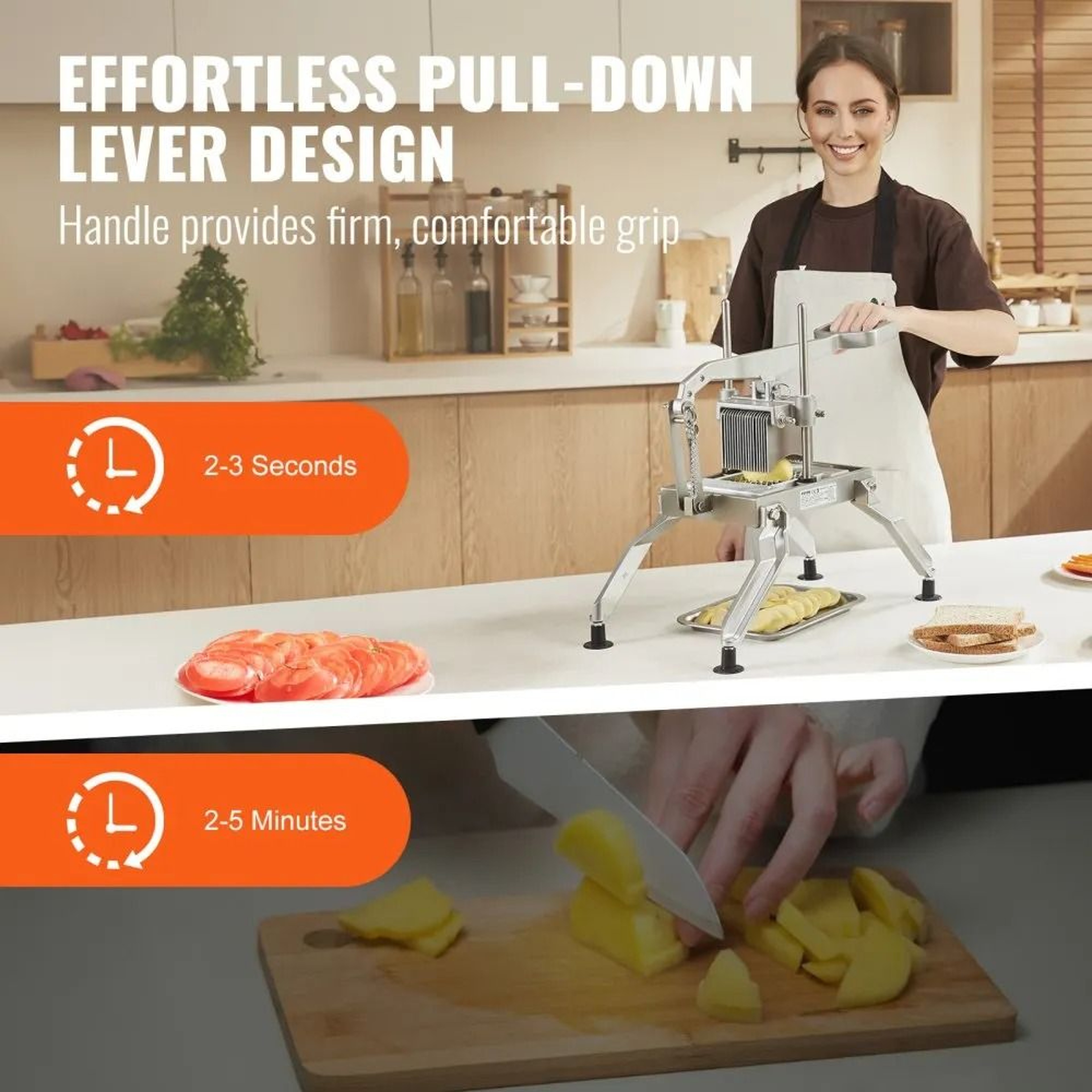 Commercial Vegetable Slicer With Dual Thickness Blades And Non Slip Base 1