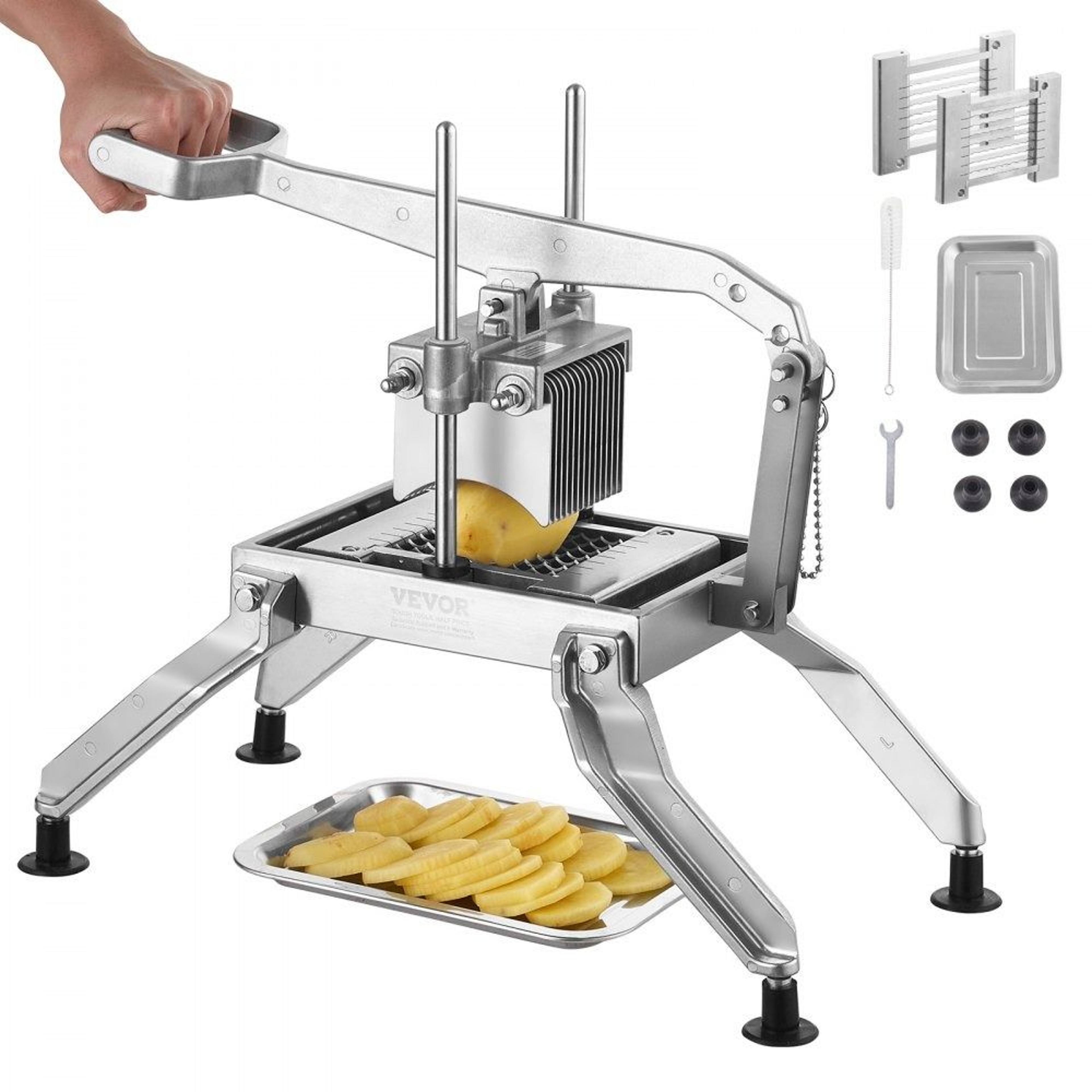 Commercial Vegetable Slicer With Dual Thickness Blades And Non Slip Base 0