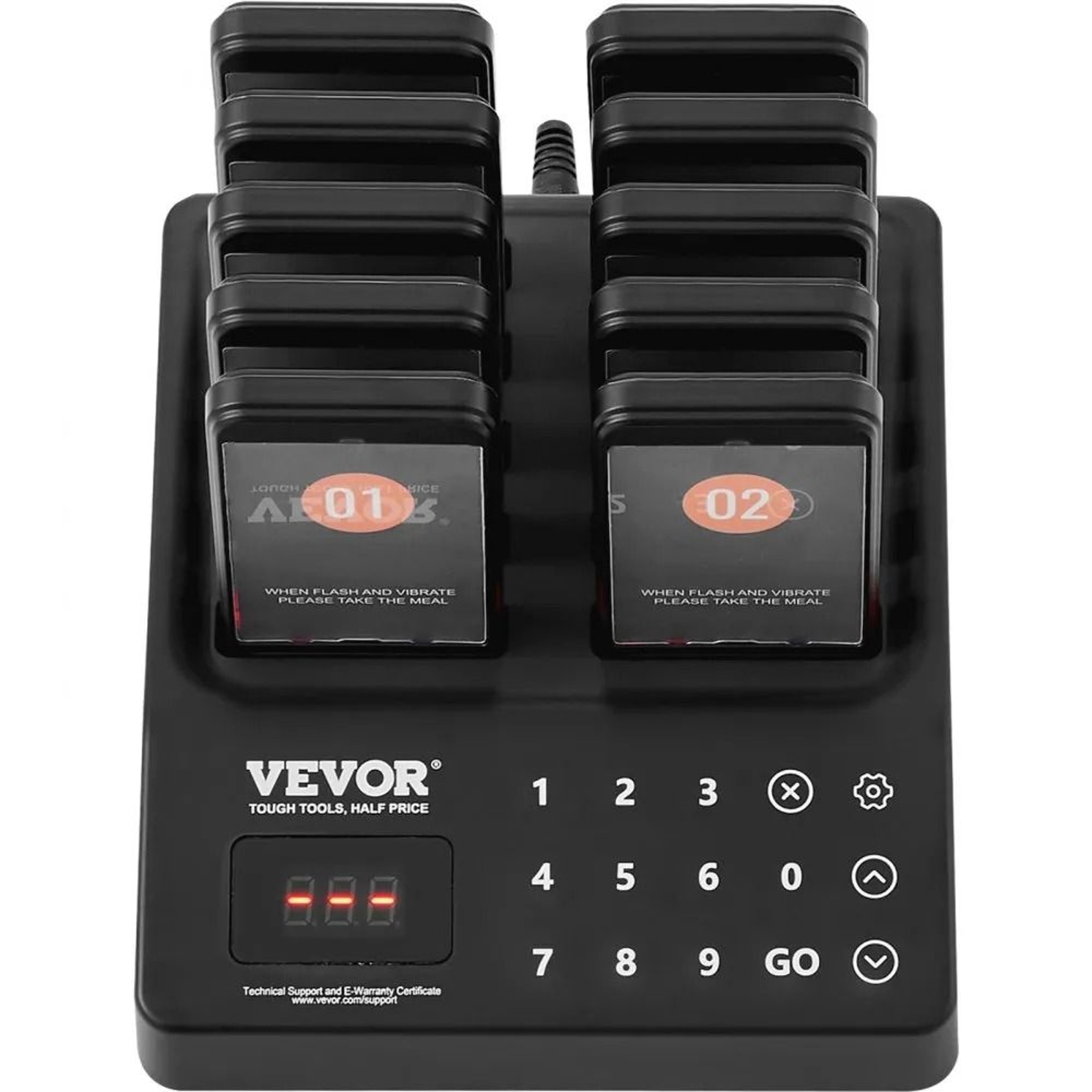 Long Range Wireless Restaurant Pager System With 10 Guest Buzzers 7