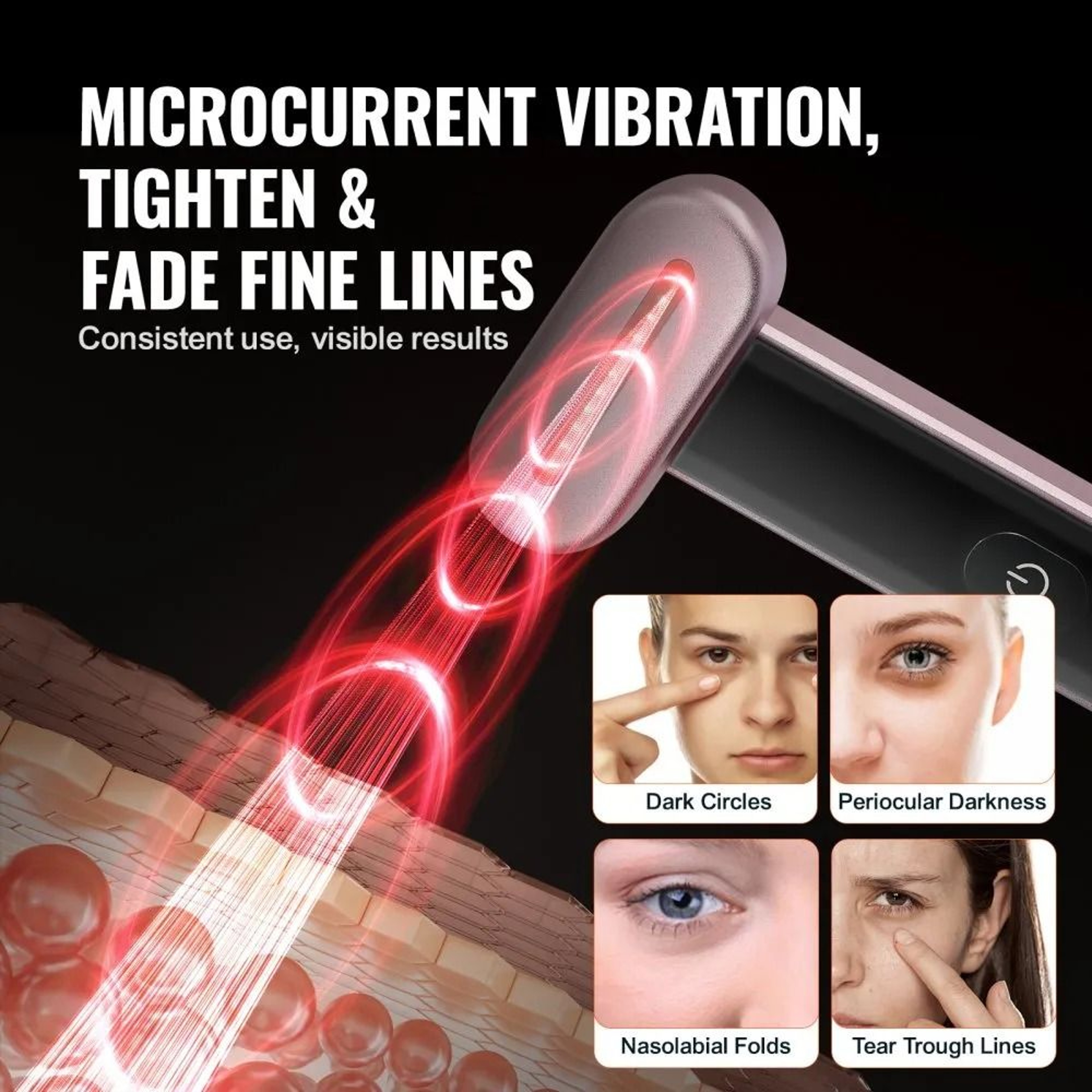 Red Light Therapy Wand 7 Color LED Facial Wand With Microcurrent Heat And Vibration 3