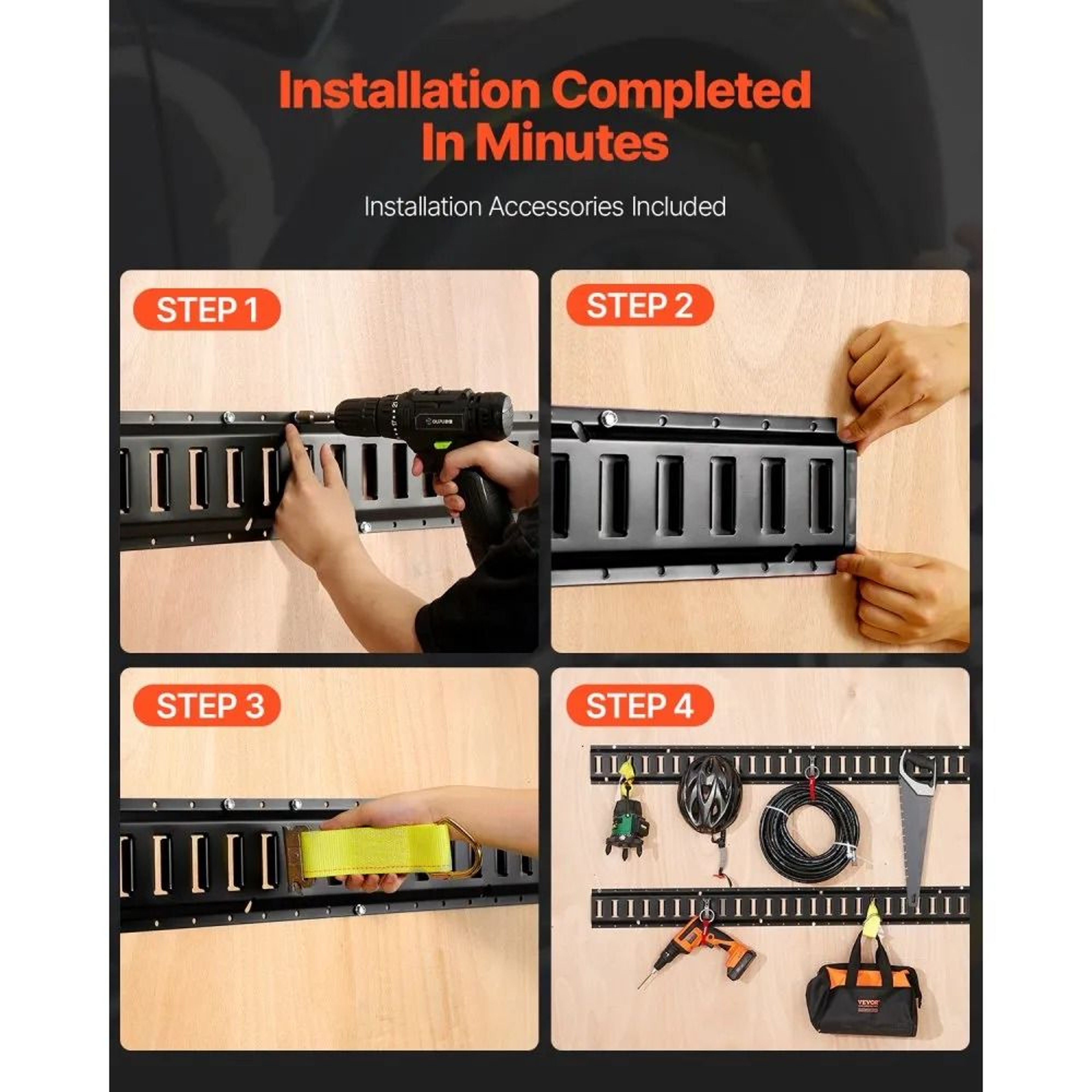 Heavy Duty E Track Tie Down Rail Kit For Trailers Vans Garages And Cargo Securement 6