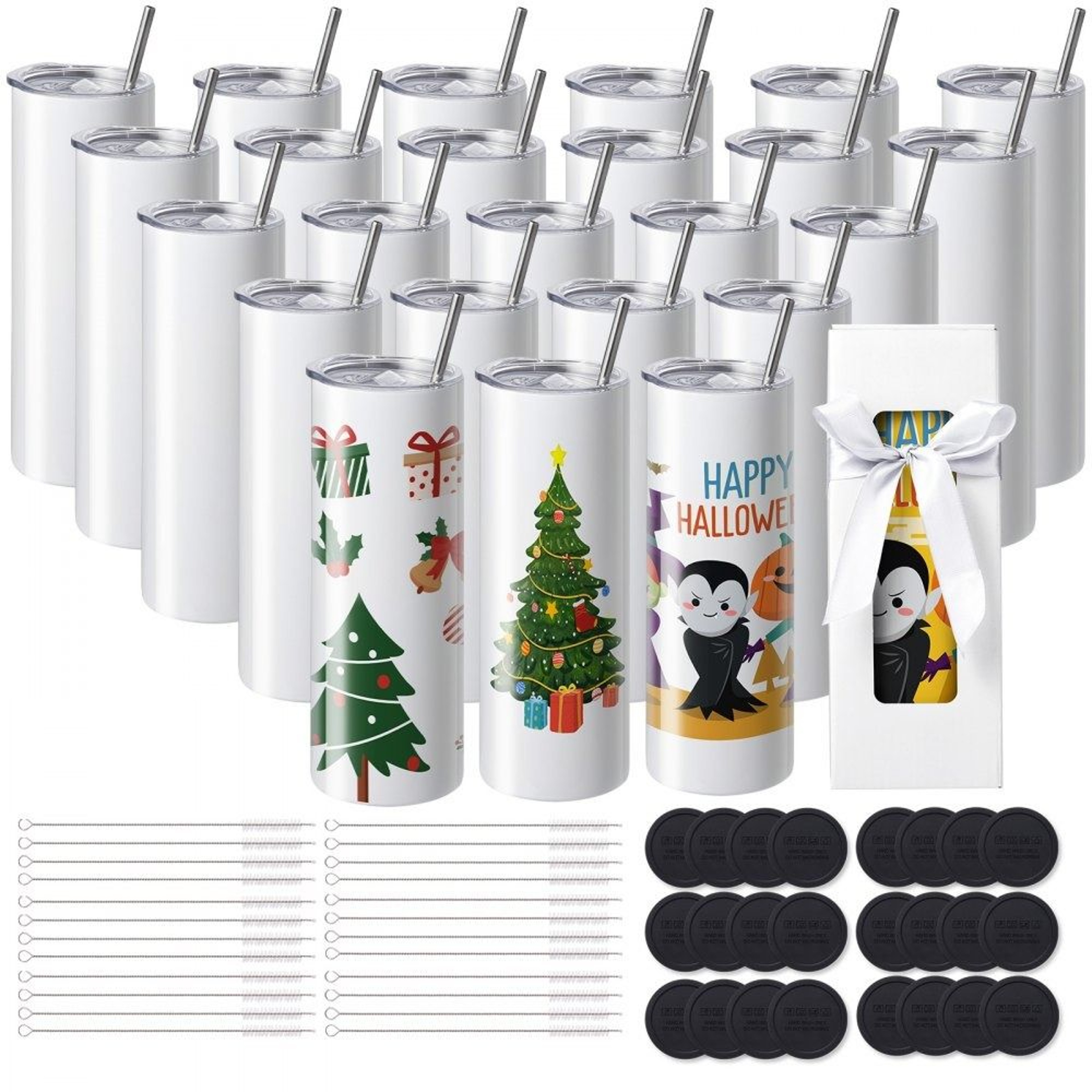 20oz Sublimation Tumblers 24 Pack Stainless Steel Blank Tumblers For Heat Transfer 0