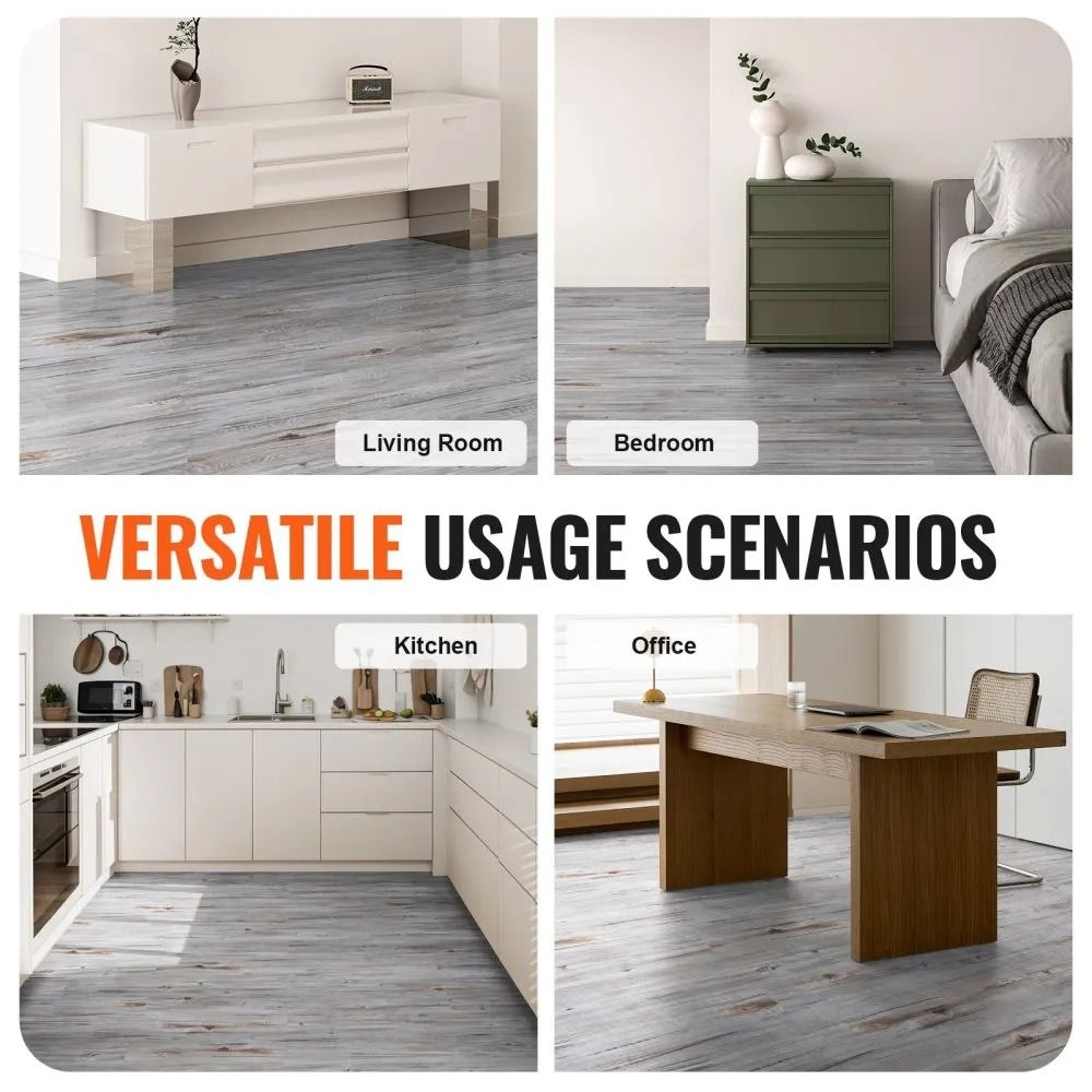 Vintage Wood Grain Peel And Stick Vinyl Floor Tiles Waterproof DIY Flooring 36 Pack 4