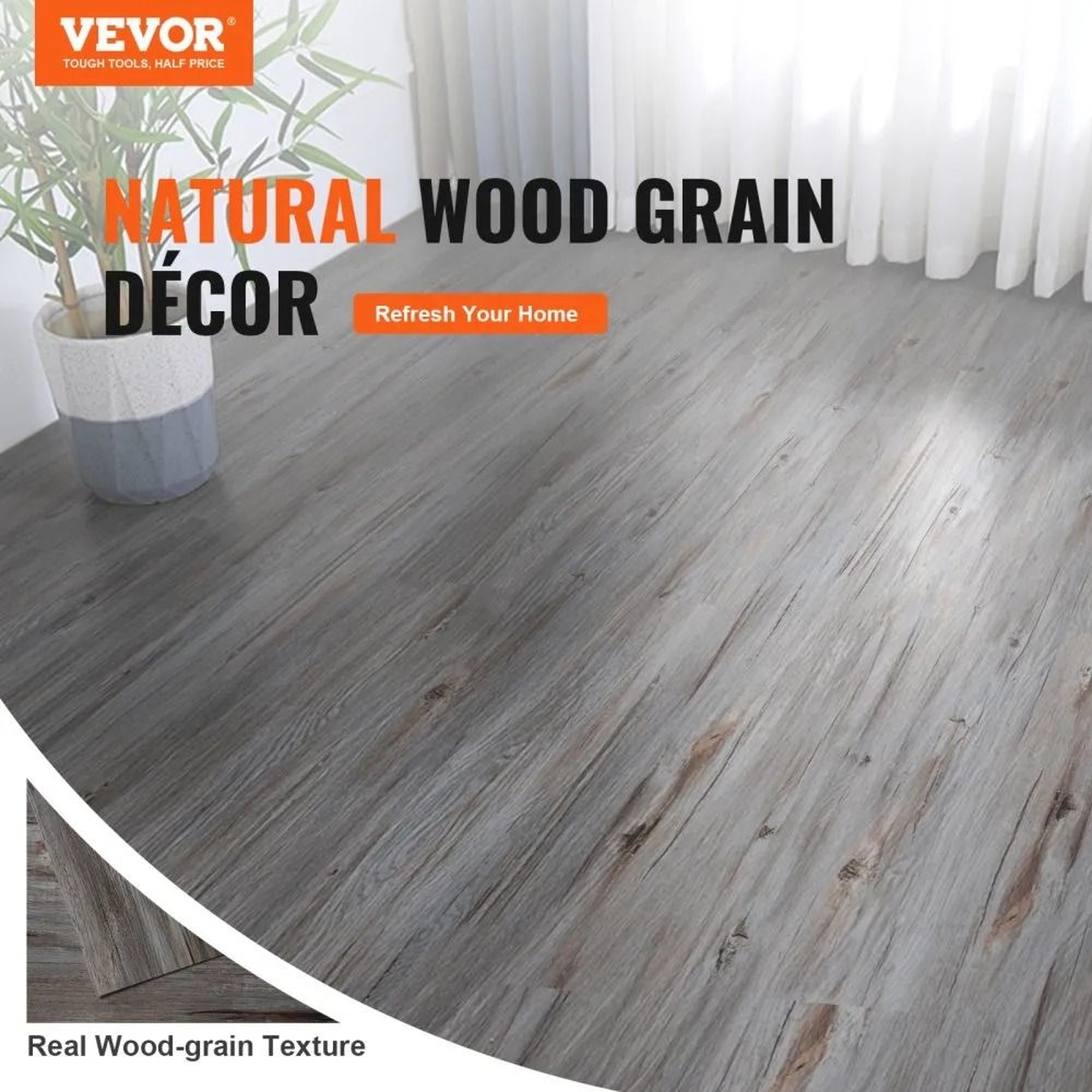 Vintage Wood Grain Peel And Stick Vinyl Floor Tiles Waterproof DIY Flooring 36 Pack 3