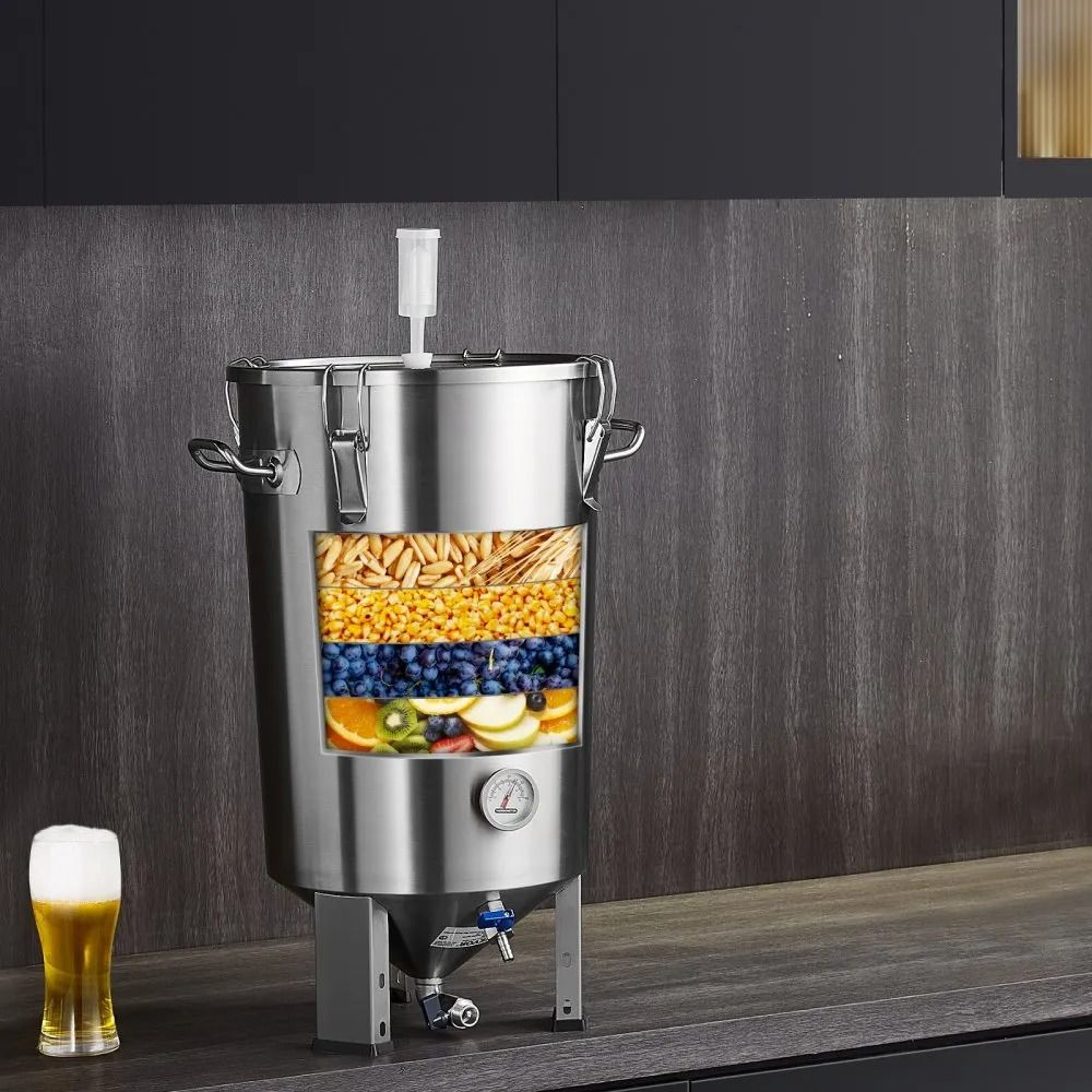8 Gallon Stainless Steel Conical Fermenter Home Brewing Fermentation Tank 6