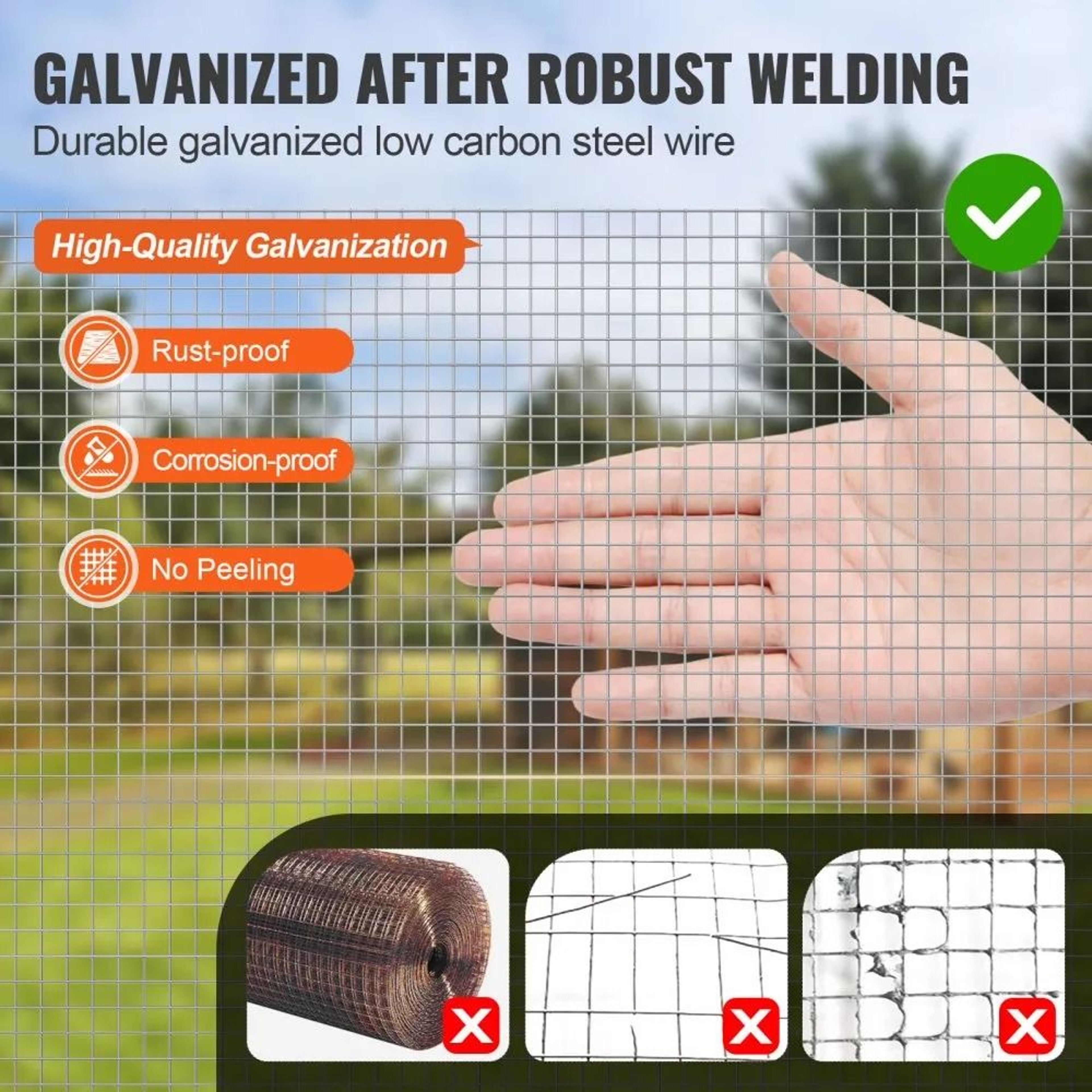 Galvanized Hardware Cloth 14 Inch Welded Wire Mesh Roll 48 Inch X 100 Feet 23 Gauge 5