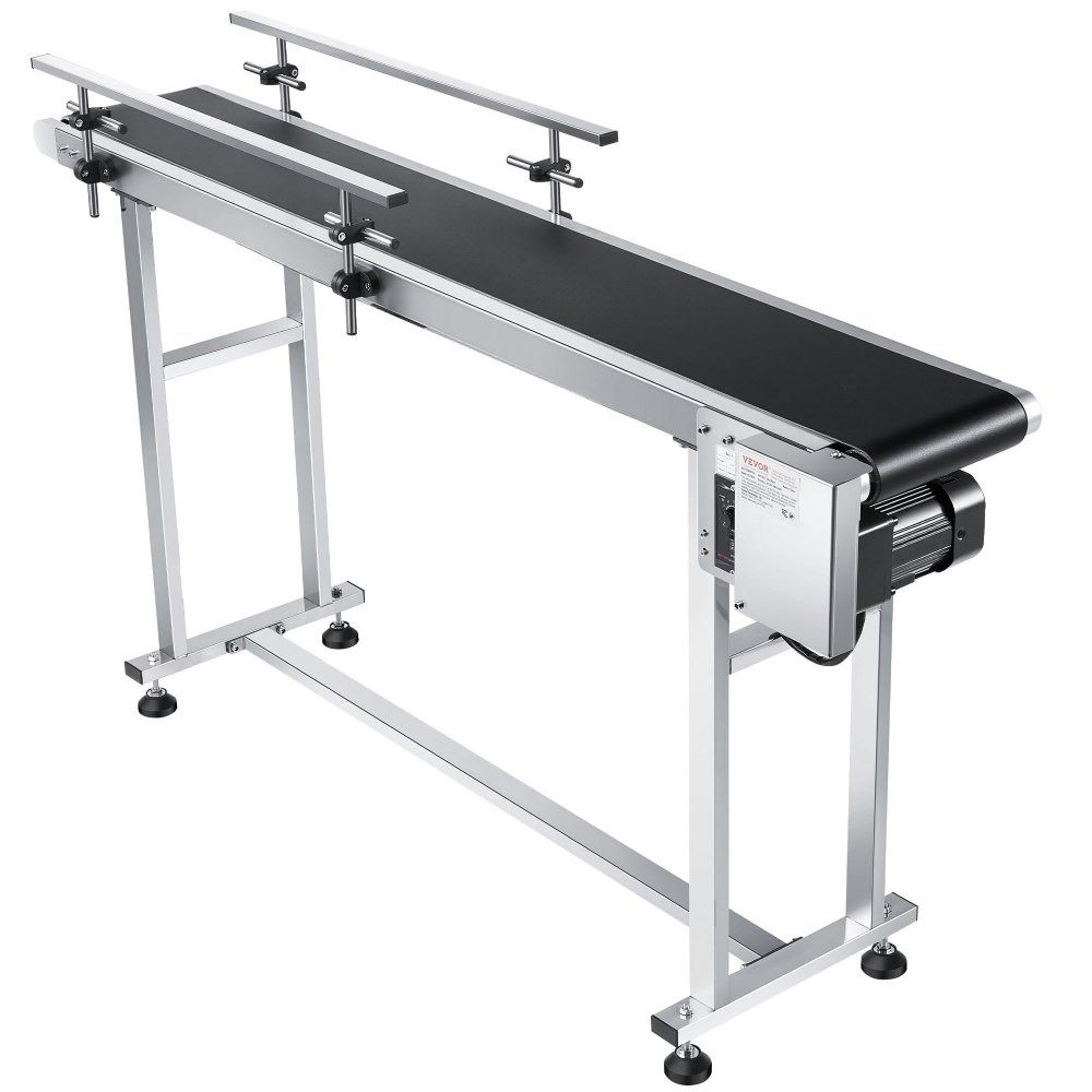 Industrial Belt Conveyor 59 X 78 Inch Motorized PVC Belt With Adjustable Speed And Double Guardrail 0