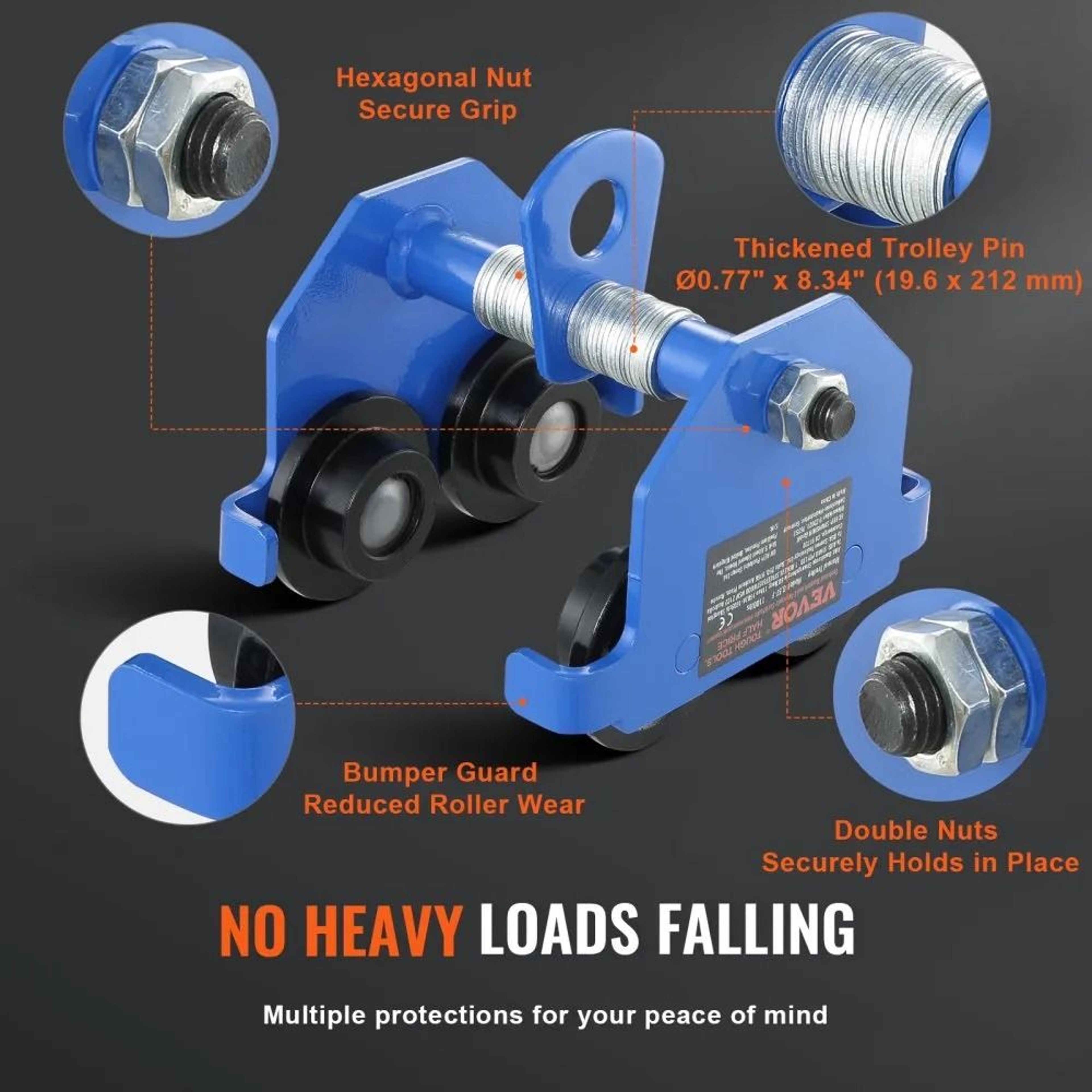 Heavy Duty 1100 Lb Push Beam Trolley Adjustable I Beam Trolley For Hoist Lifting 3