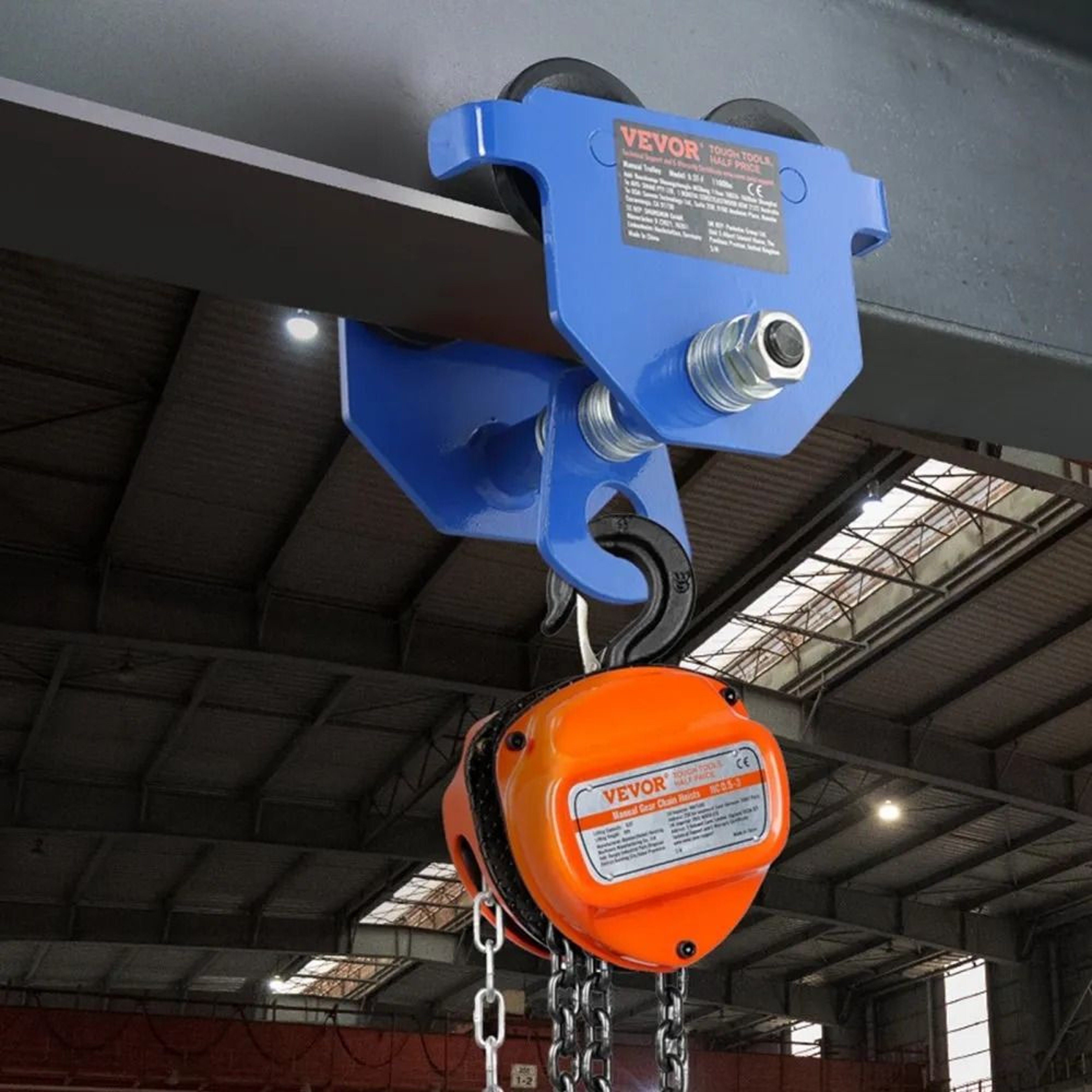 Heavy Duty 1100 Lb Push Beam Trolley Adjustable I Beam Trolley For Hoist Lifting 6
