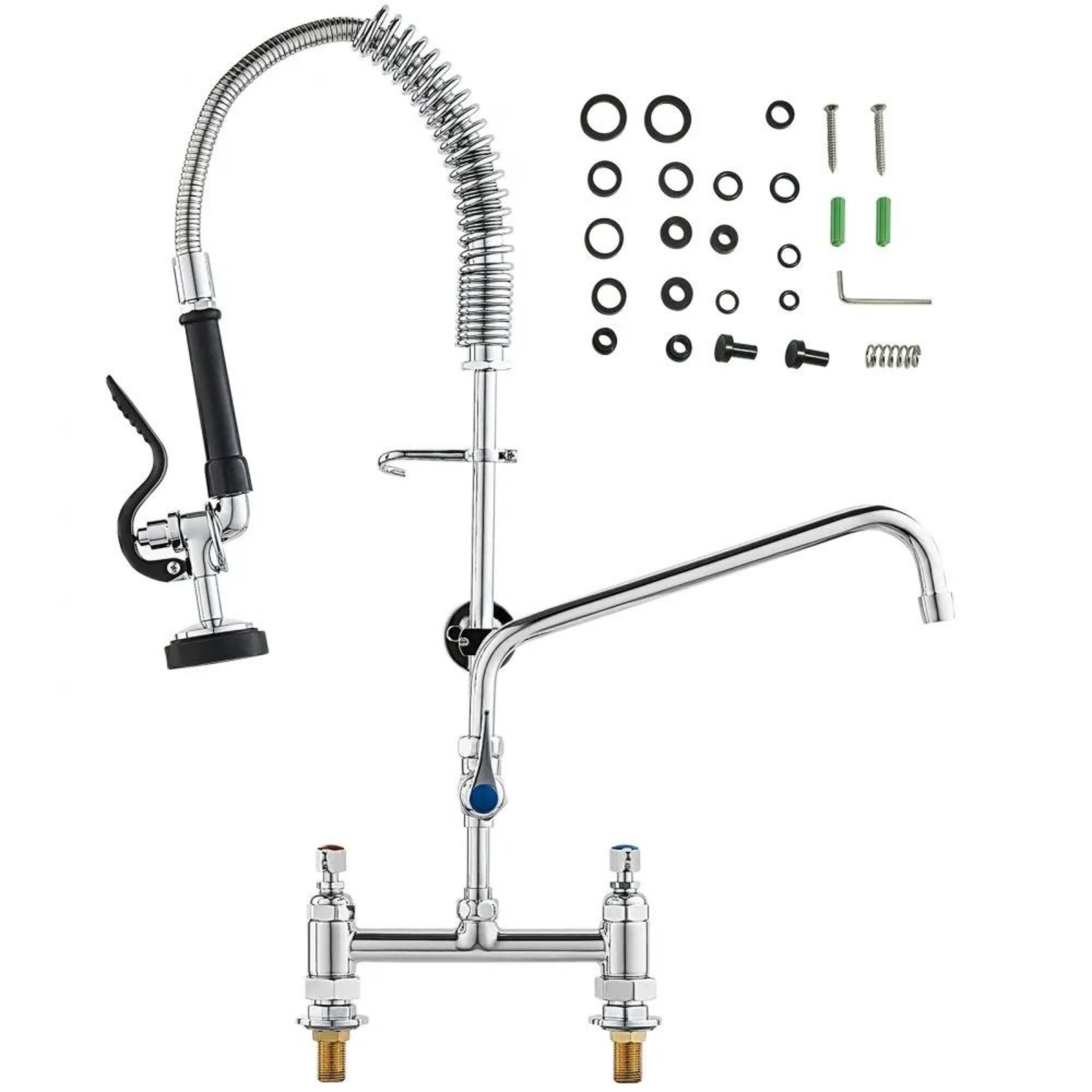 Commercial Pre Rinse Faucet With High Pressure Sprayer And Deck Mount Design 7