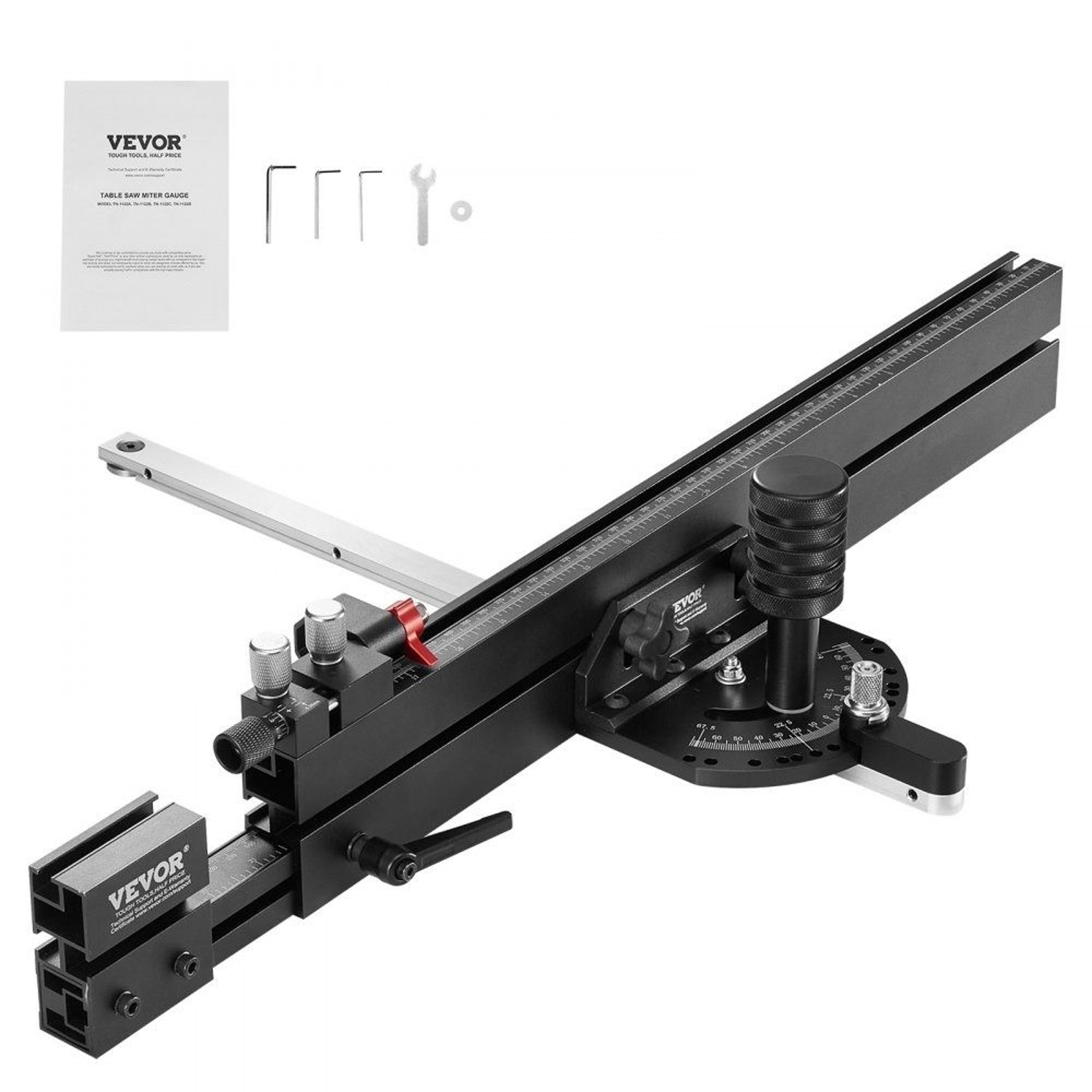 Precision Miter Gauge For Table Saw With Retractable Fence And 15 Angle Stops 0
