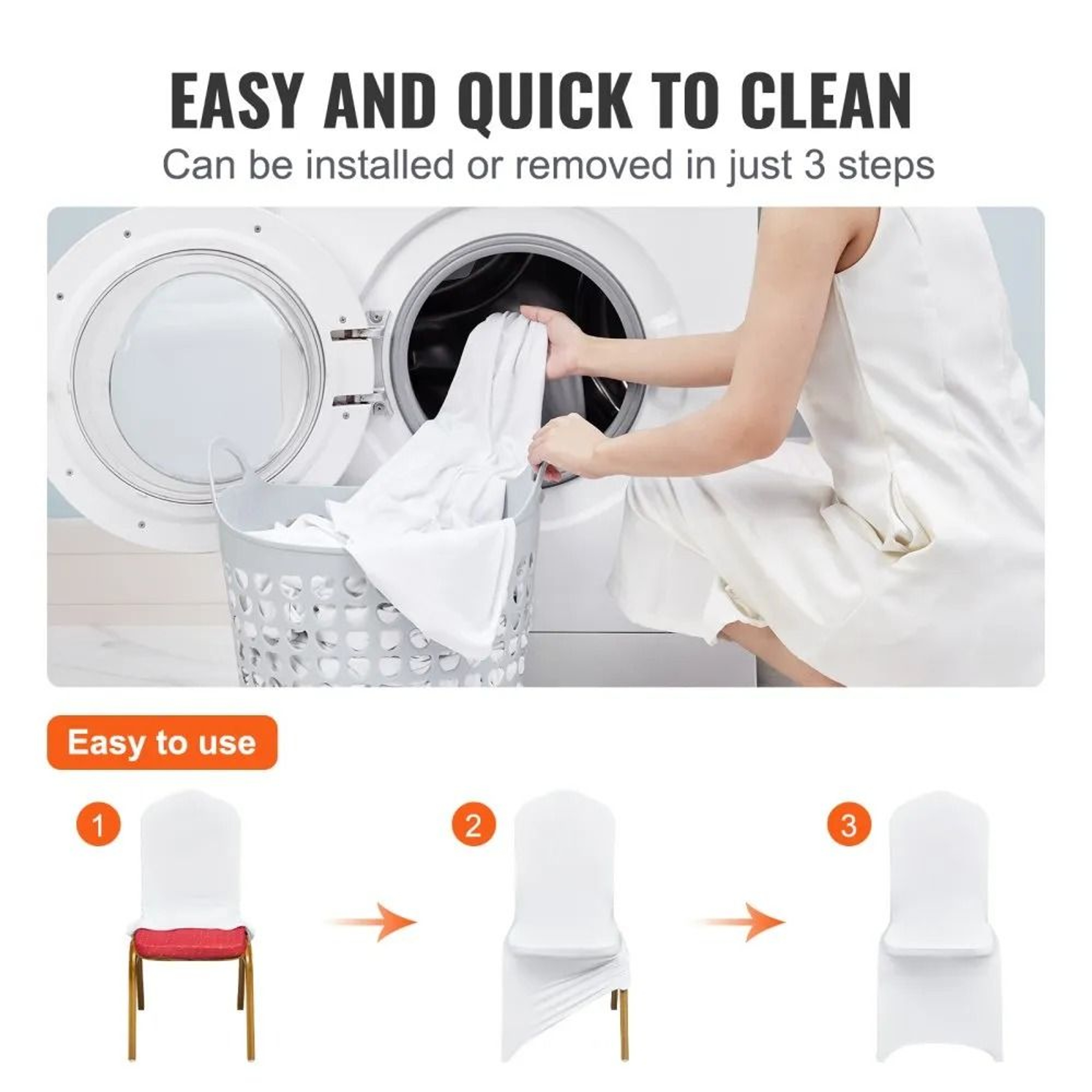 Stretch Spandex Chair Covers For Weddings Banquets And Parties 12 Pack White 5