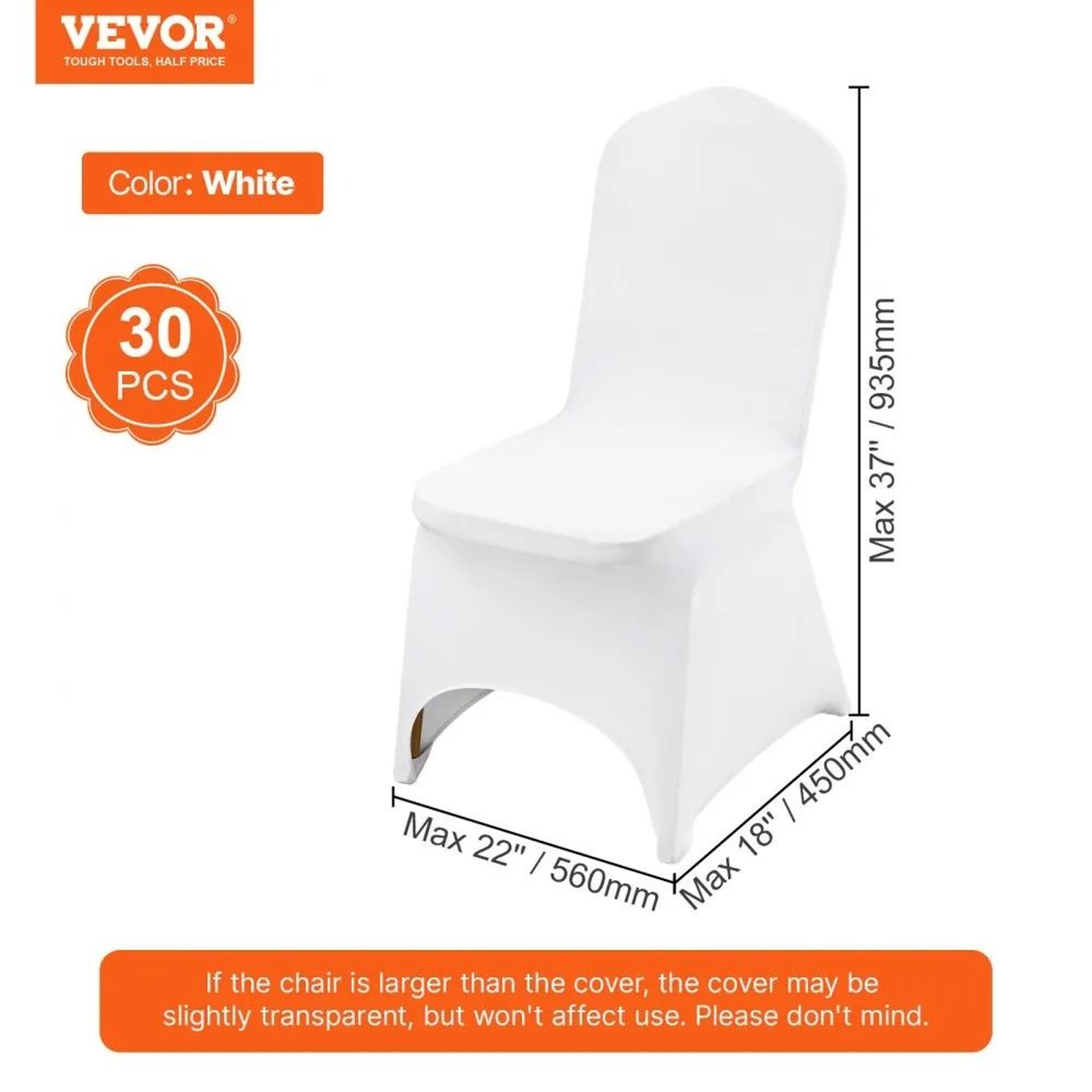 White Stretch Spandex Chair Covers 30 Pack For Weddings Banquets And Events 6