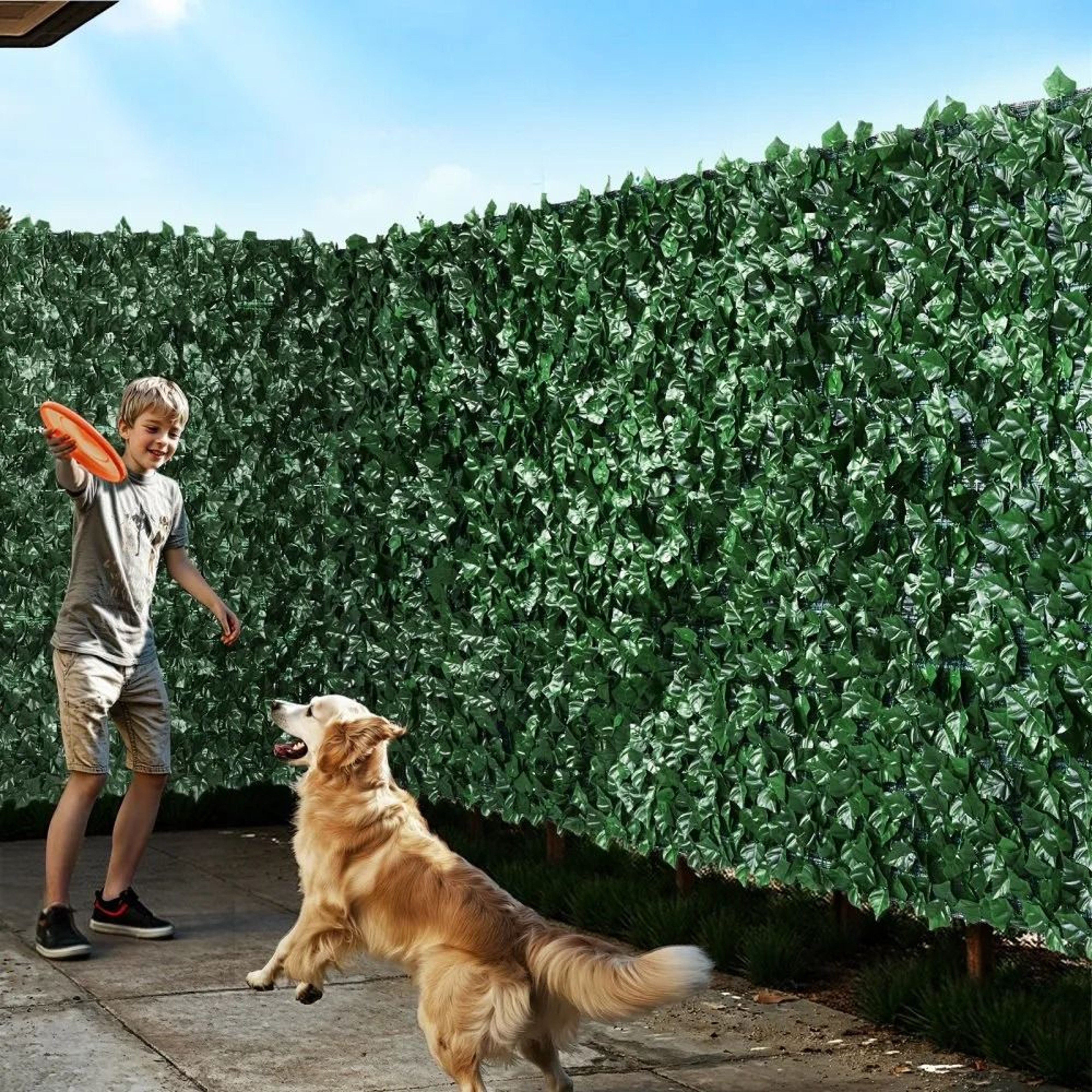 Artificial Ivy Privacy Fence Outdoor Green Wall Screen For Garden And Balcony 6