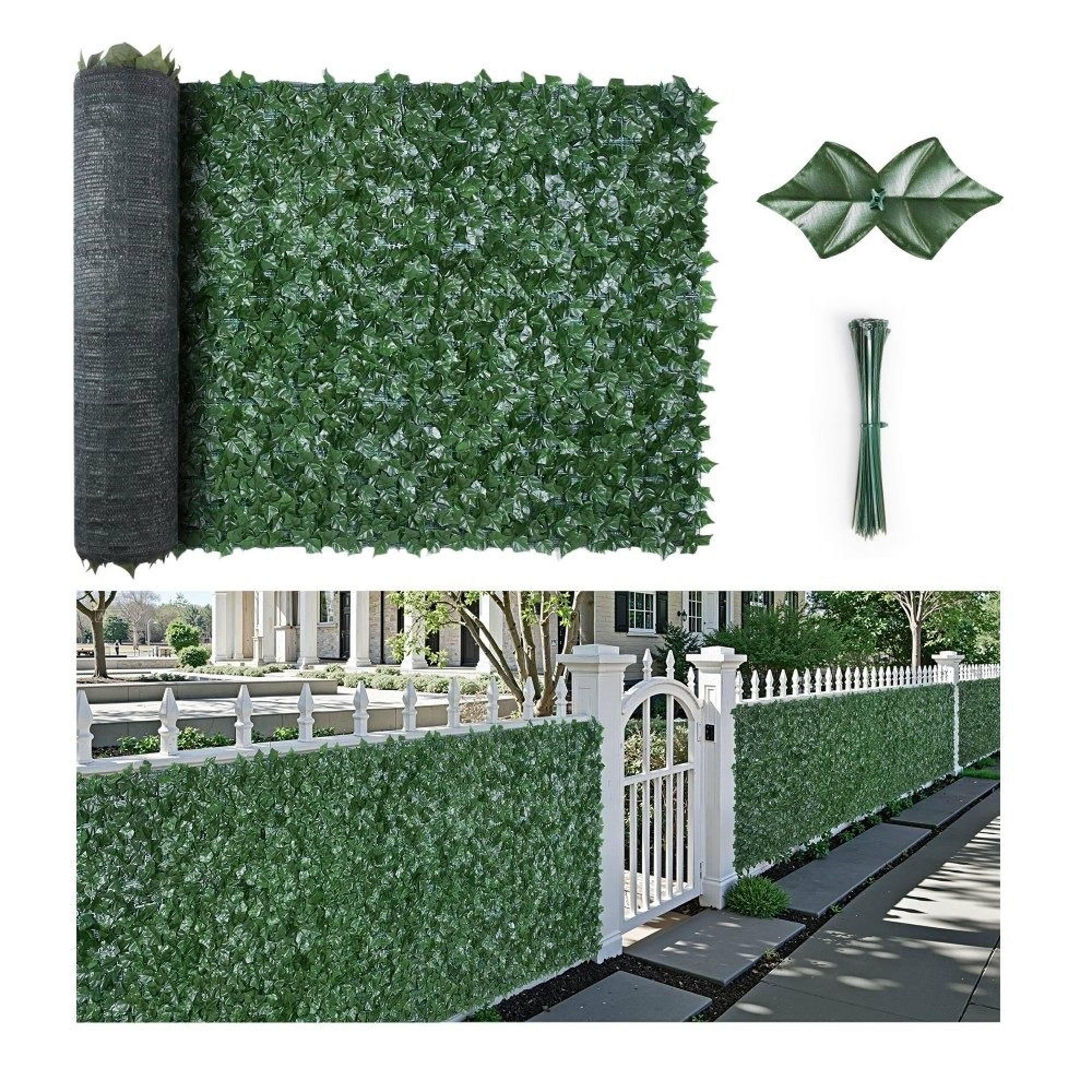 Artificial Ivy Privacy Fence Outdoor Green Wall Screen For Garden And Balcony 0