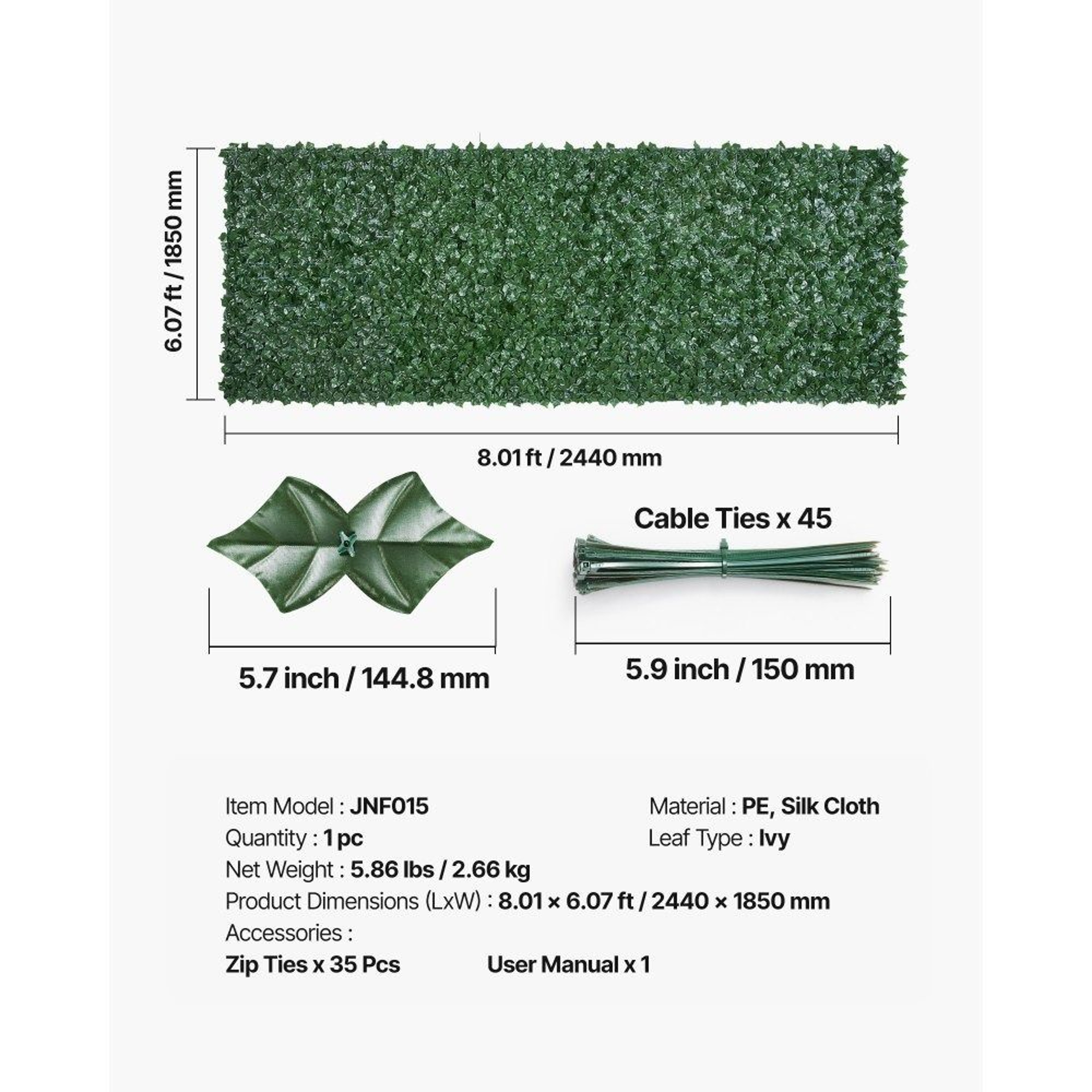 Artificial Ivy Privacy Fence Outdoor Green Wall Screen For Garden And Balcony 7