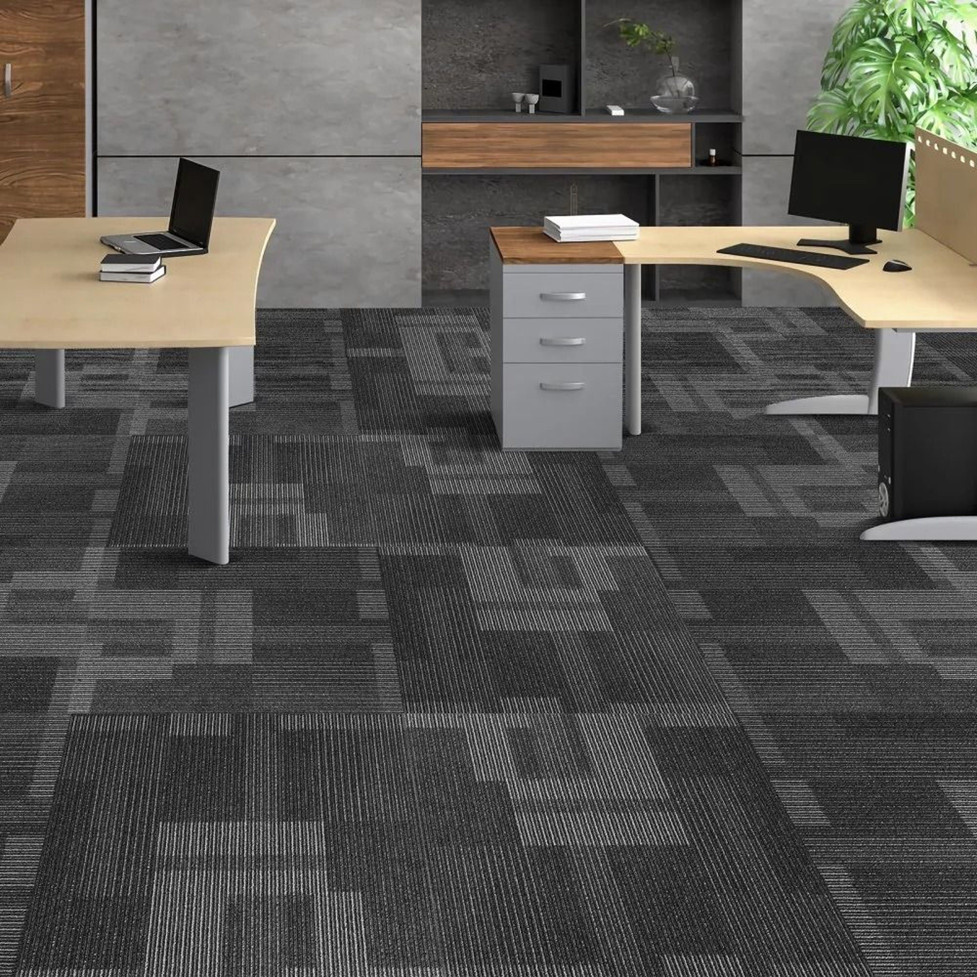 Reusable Padded Carpet Tiles 24 X 24 Modular Flooring For Easy DIY Installation 6