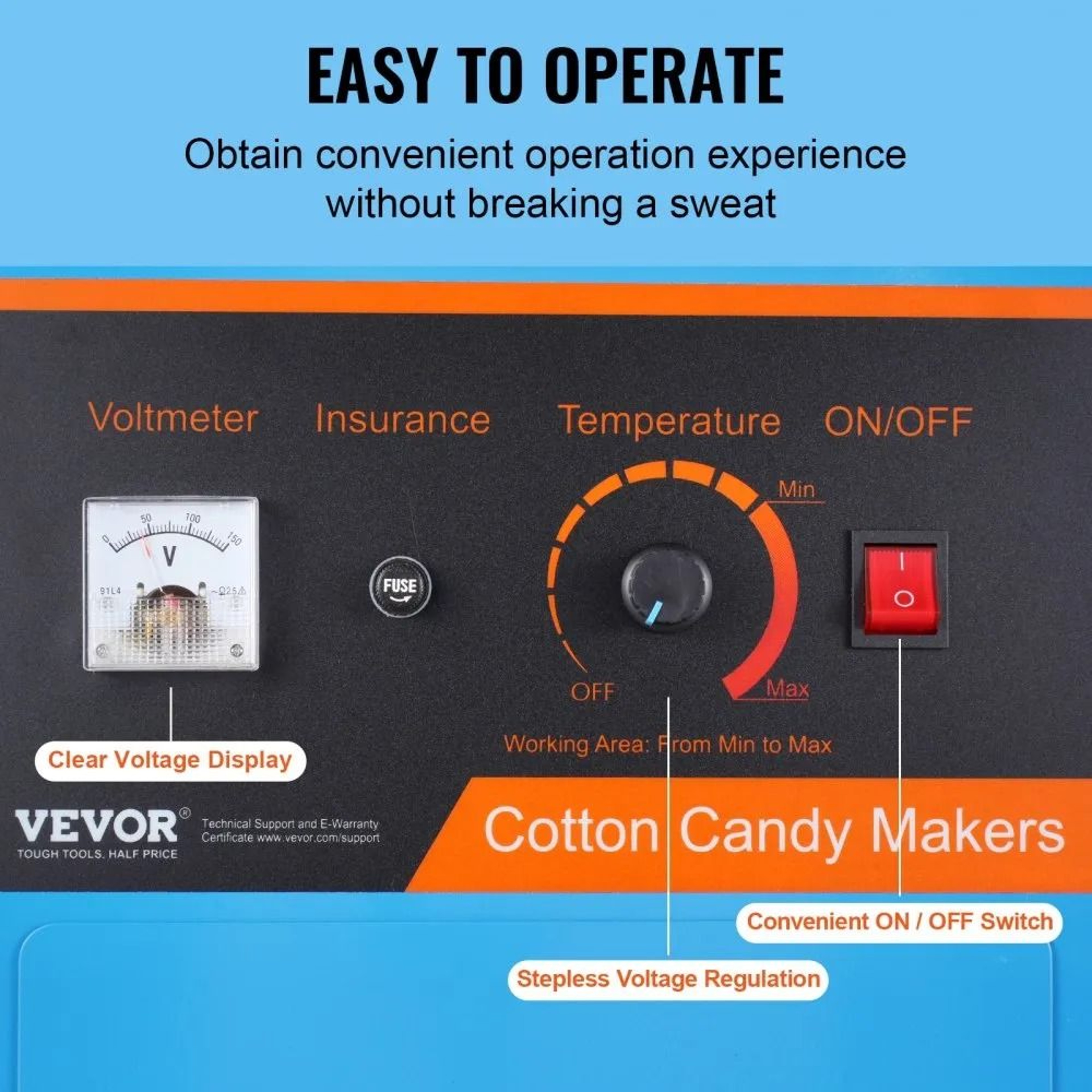 Commercial Electric Cotton Candy Machine 1000W Candy Floss Maker 3