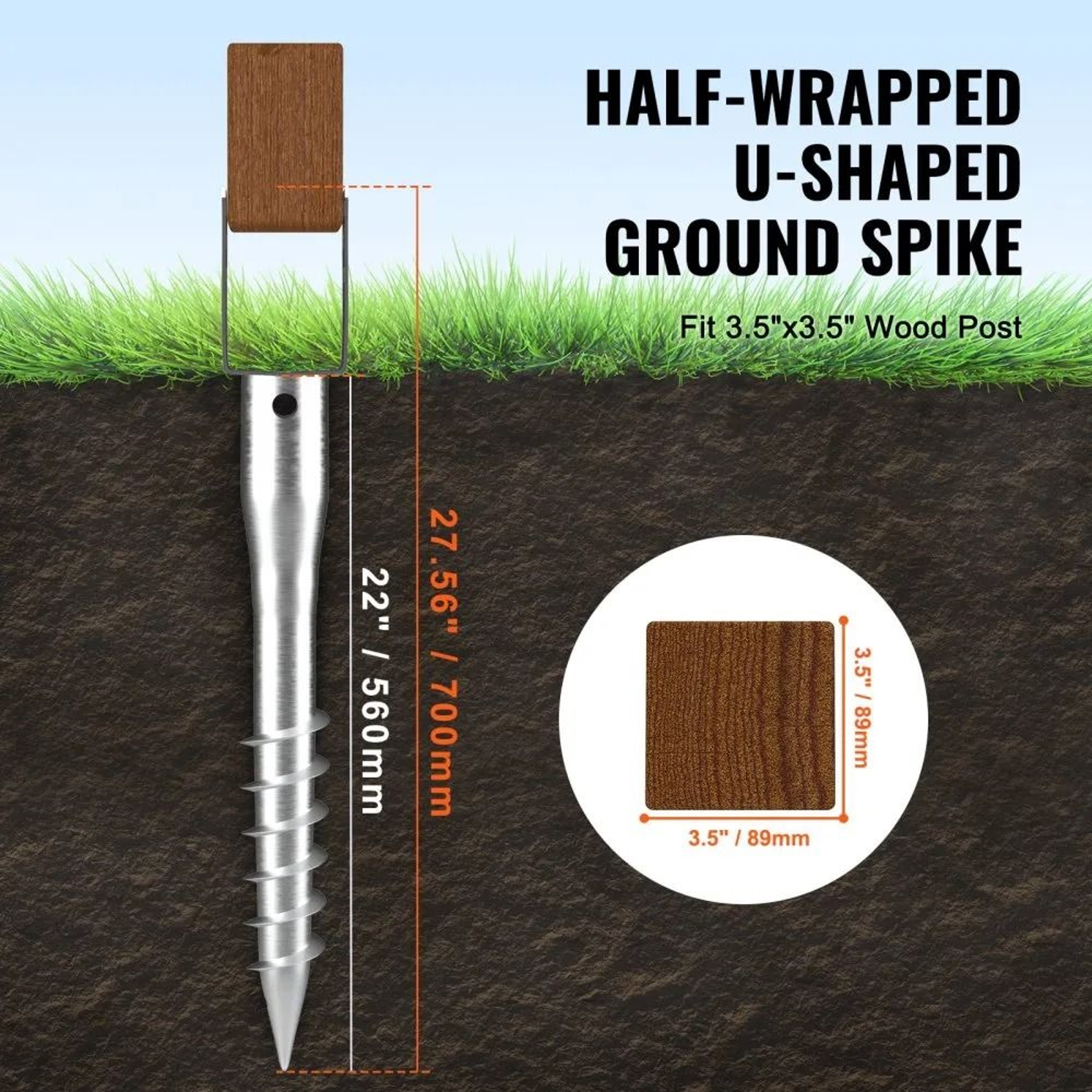 Heavy Duty No Dig Ground Anchor Screw In Fence Post Anchor For 35 Inch Timber 3