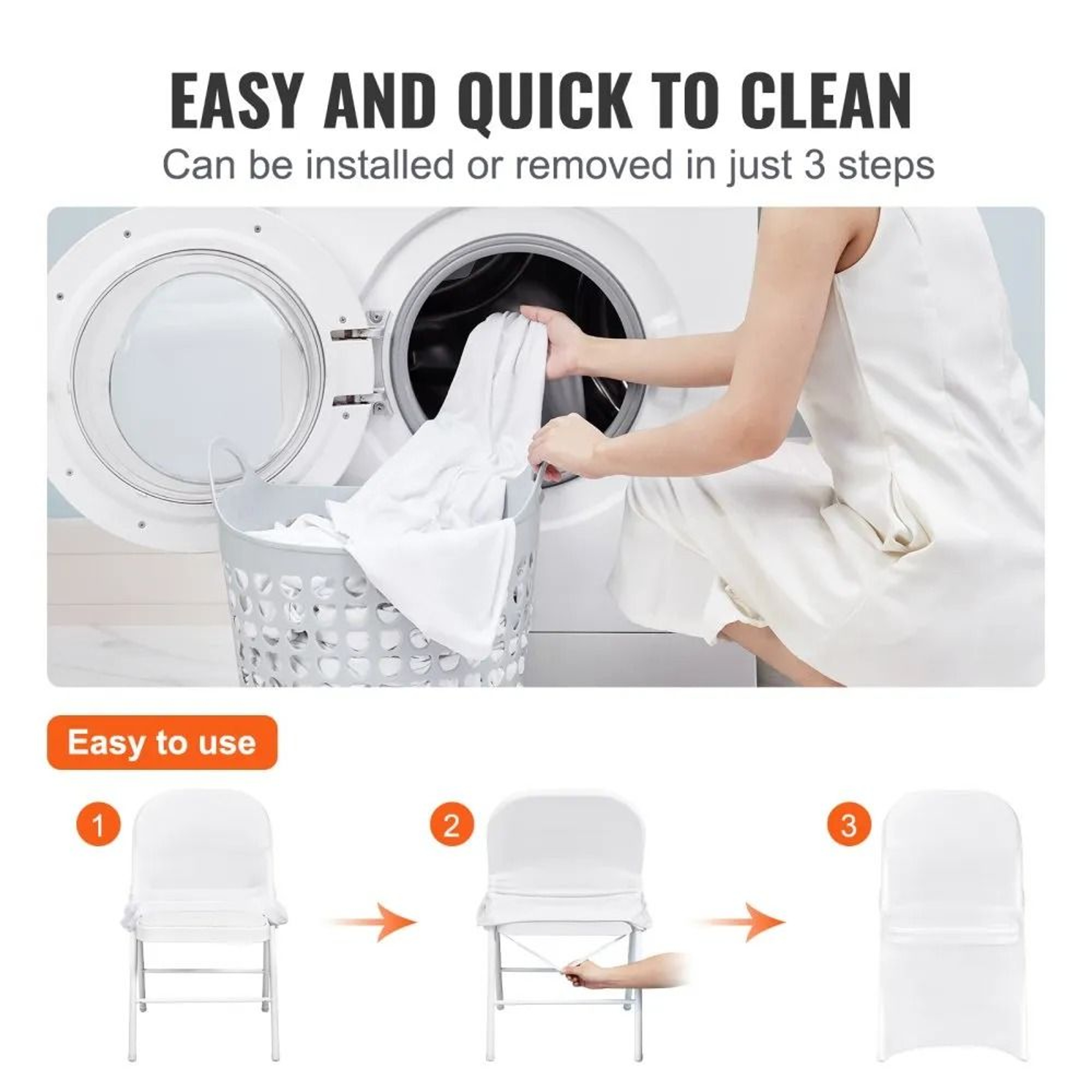 100 Piece White Spandex Chair Covers For Weddings Banquets And Events 5