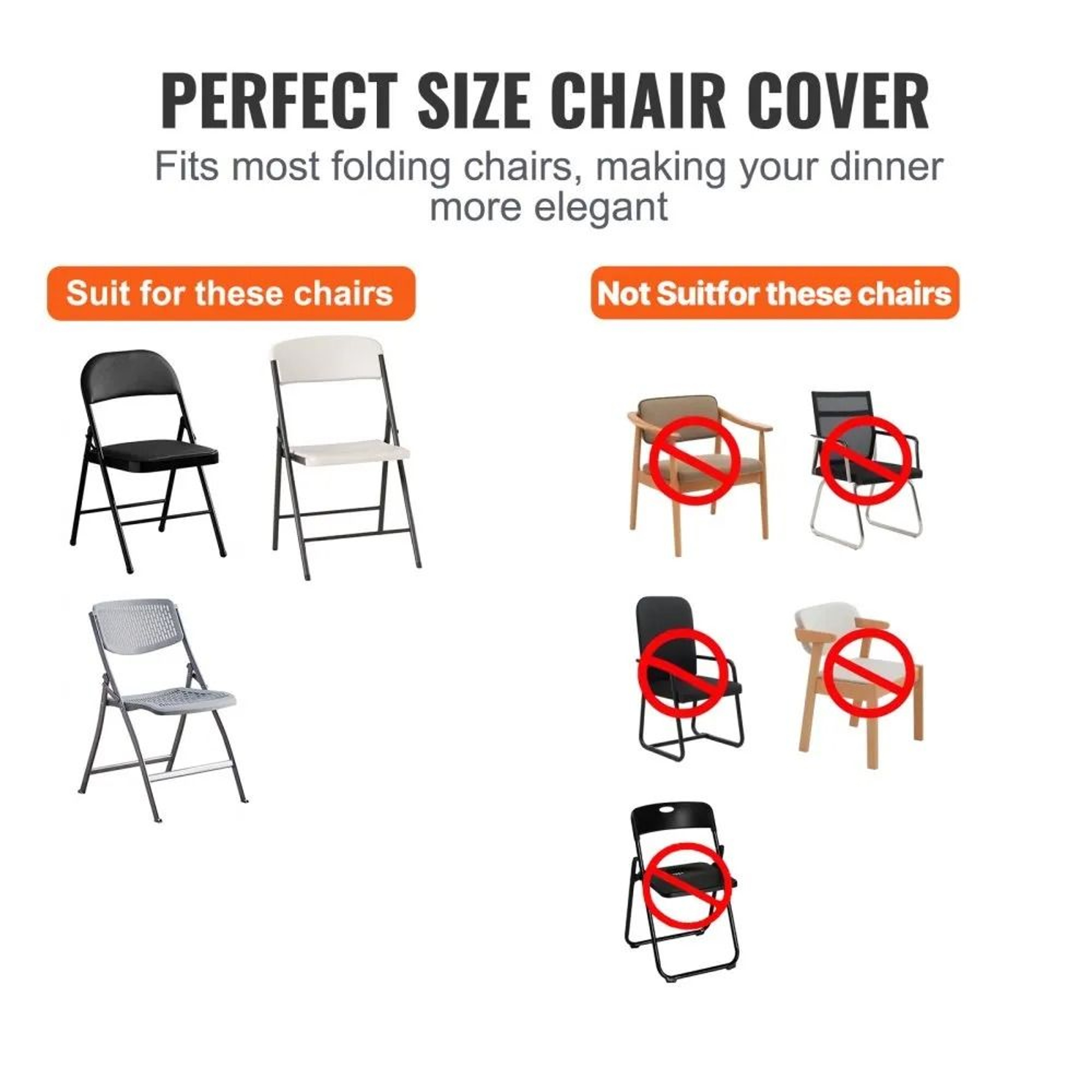100 Pack Spandex Folding Chair Covers Washable Stretch Event Slipcovers 4
