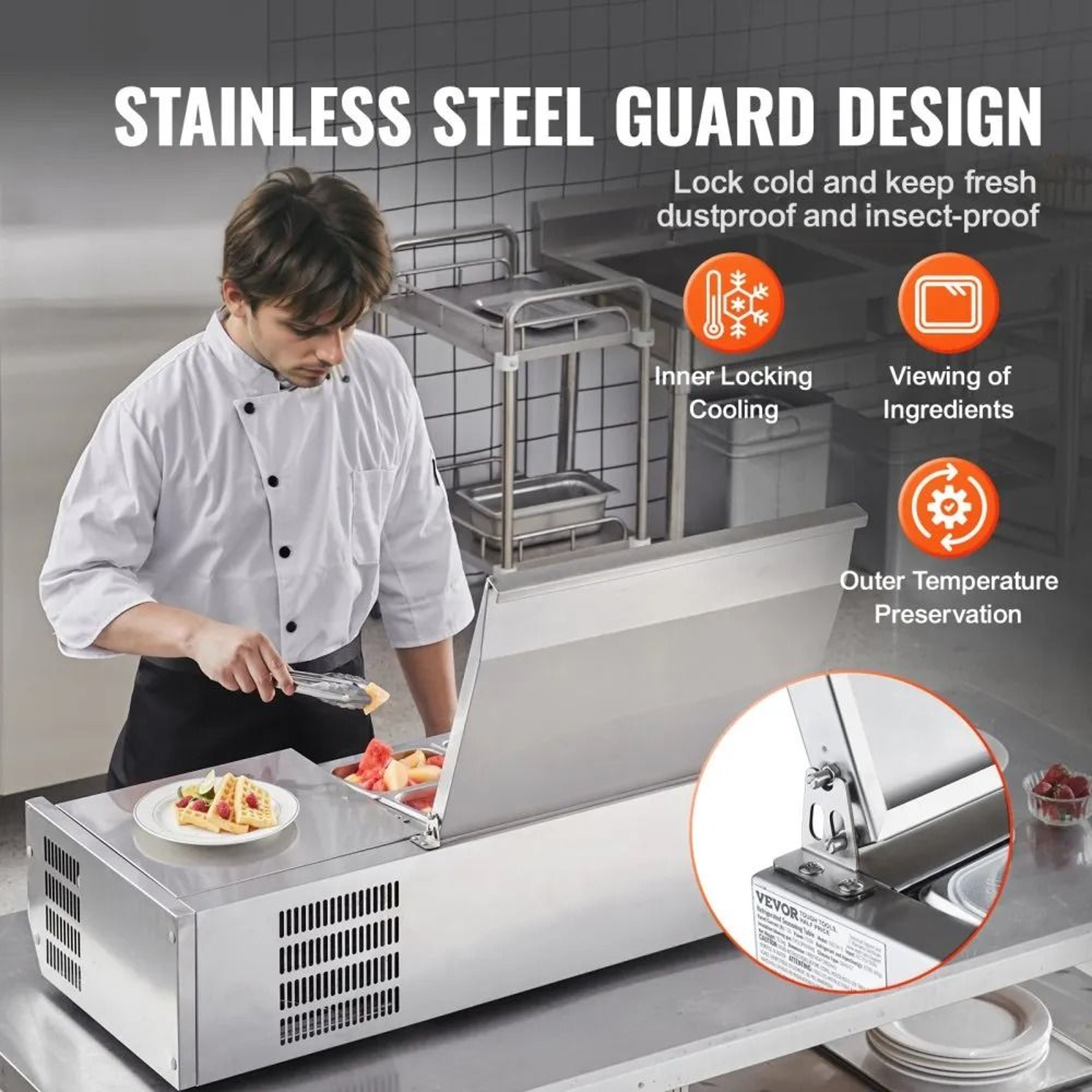Refrigerated Condiment Prep Station Countertop Commercial Sandwich Prep Station 1