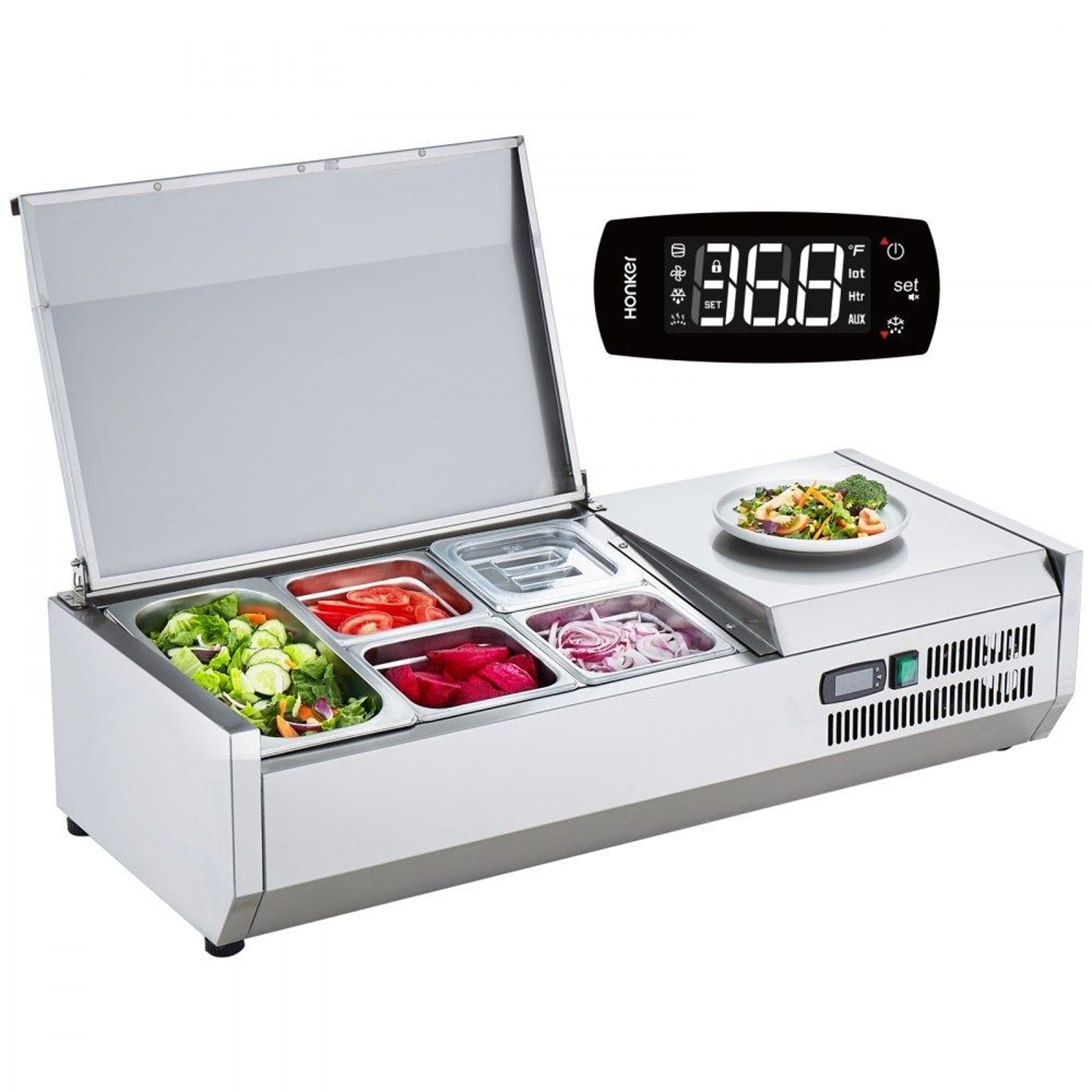 Refrigerated Condiment Prep Station Countertop Commercial Sandwich Prep Station 0