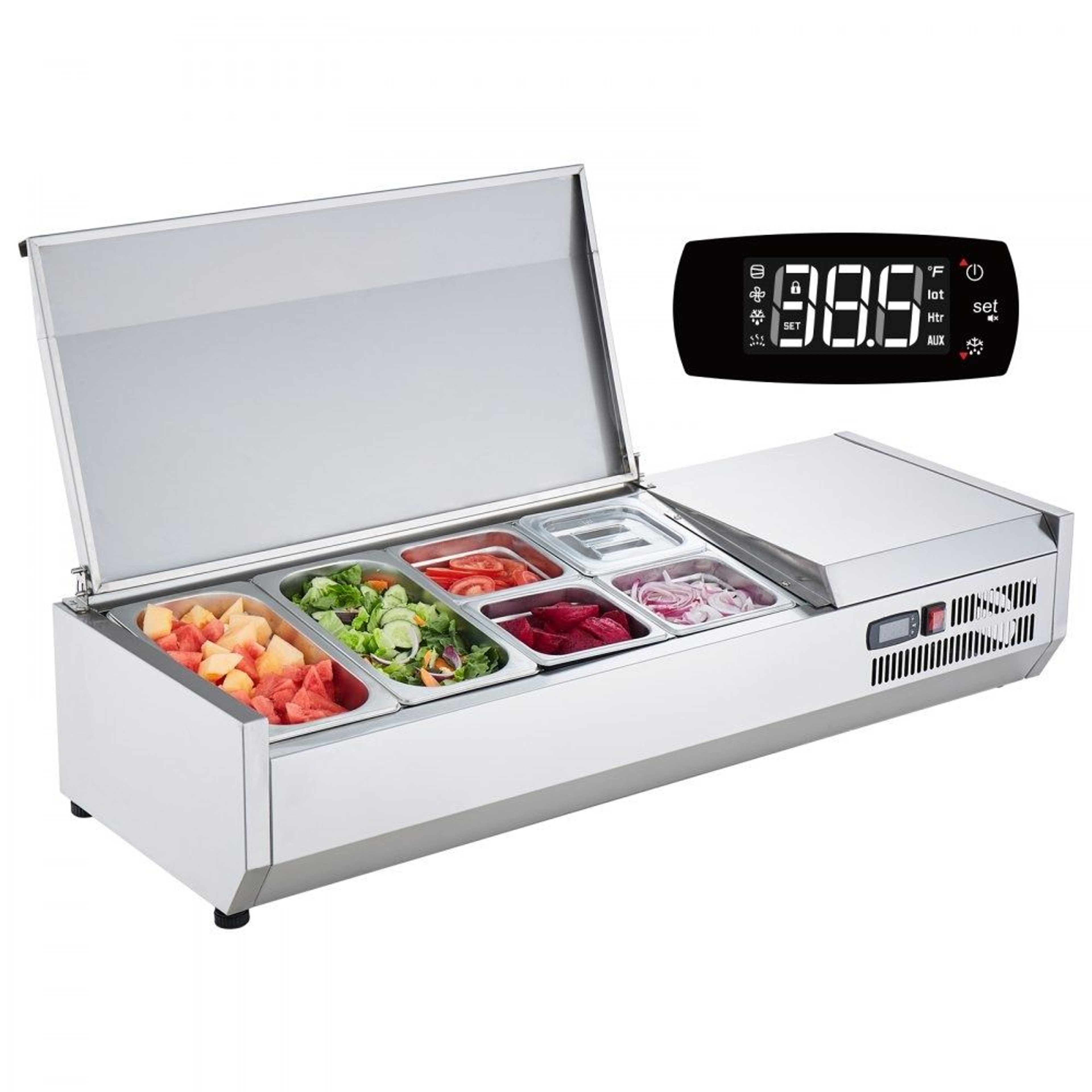 Refrigerated Condiment Prep Station Commercial Countertop Sandwich Prep Table 7