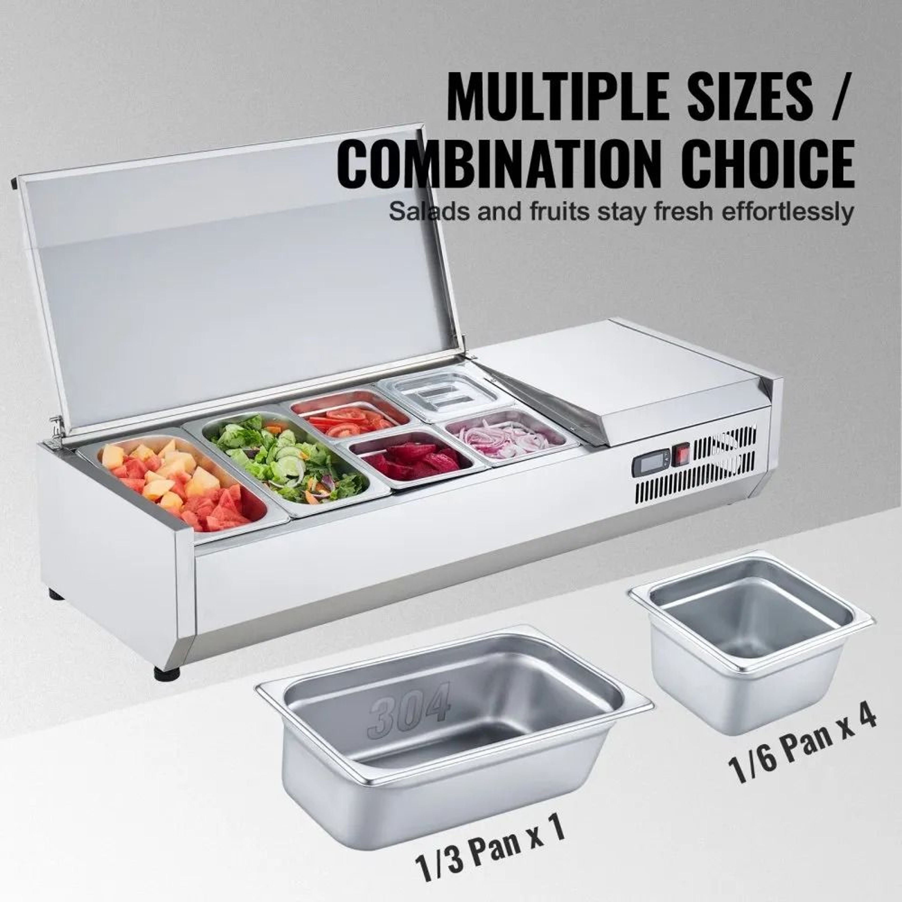 Refrigerated Condiment Prep Station Commercial Countertop Sandwich Prep Table 4
