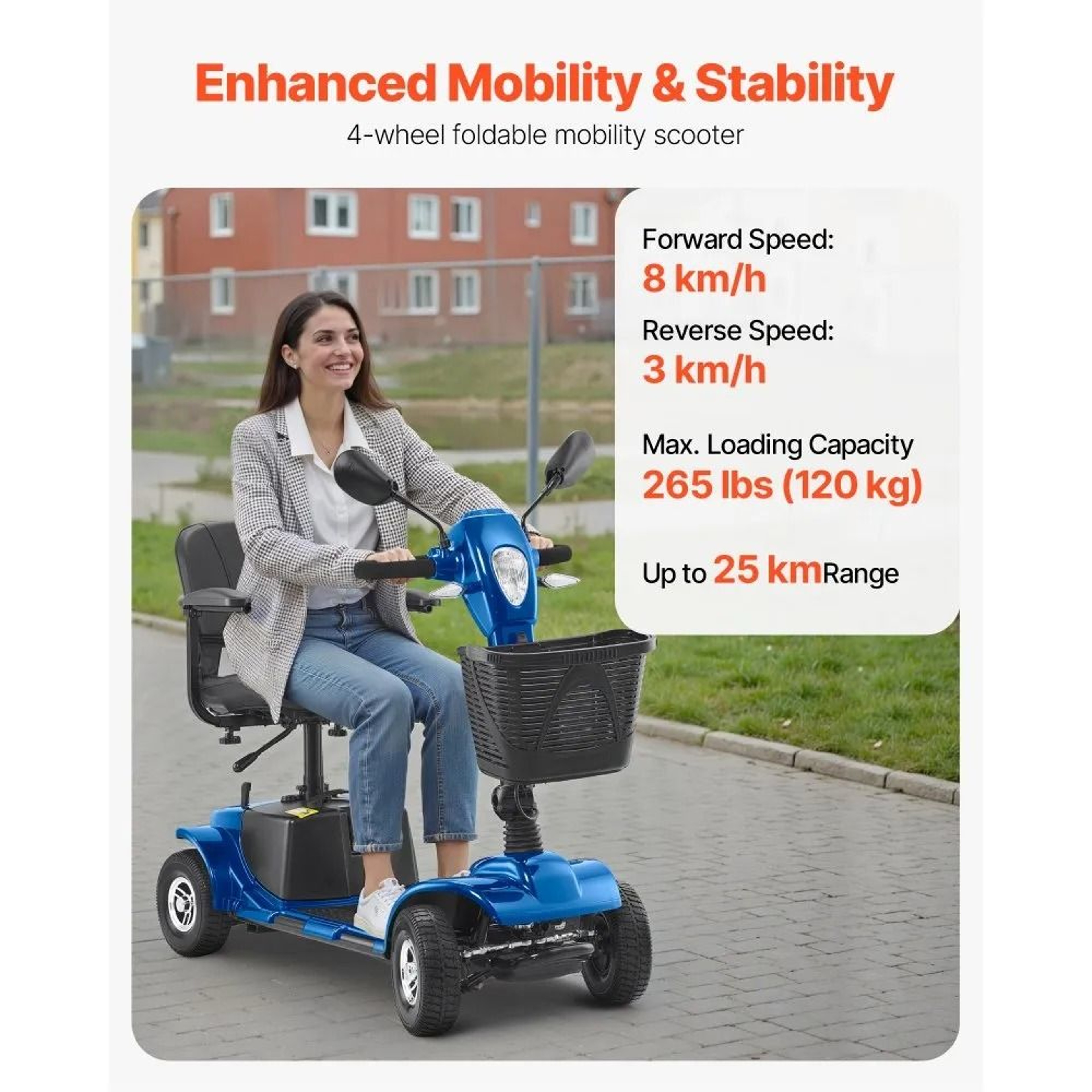 4 Wheel Mobility Scooter For Seniors Foldable Electric Travel Scooter 1