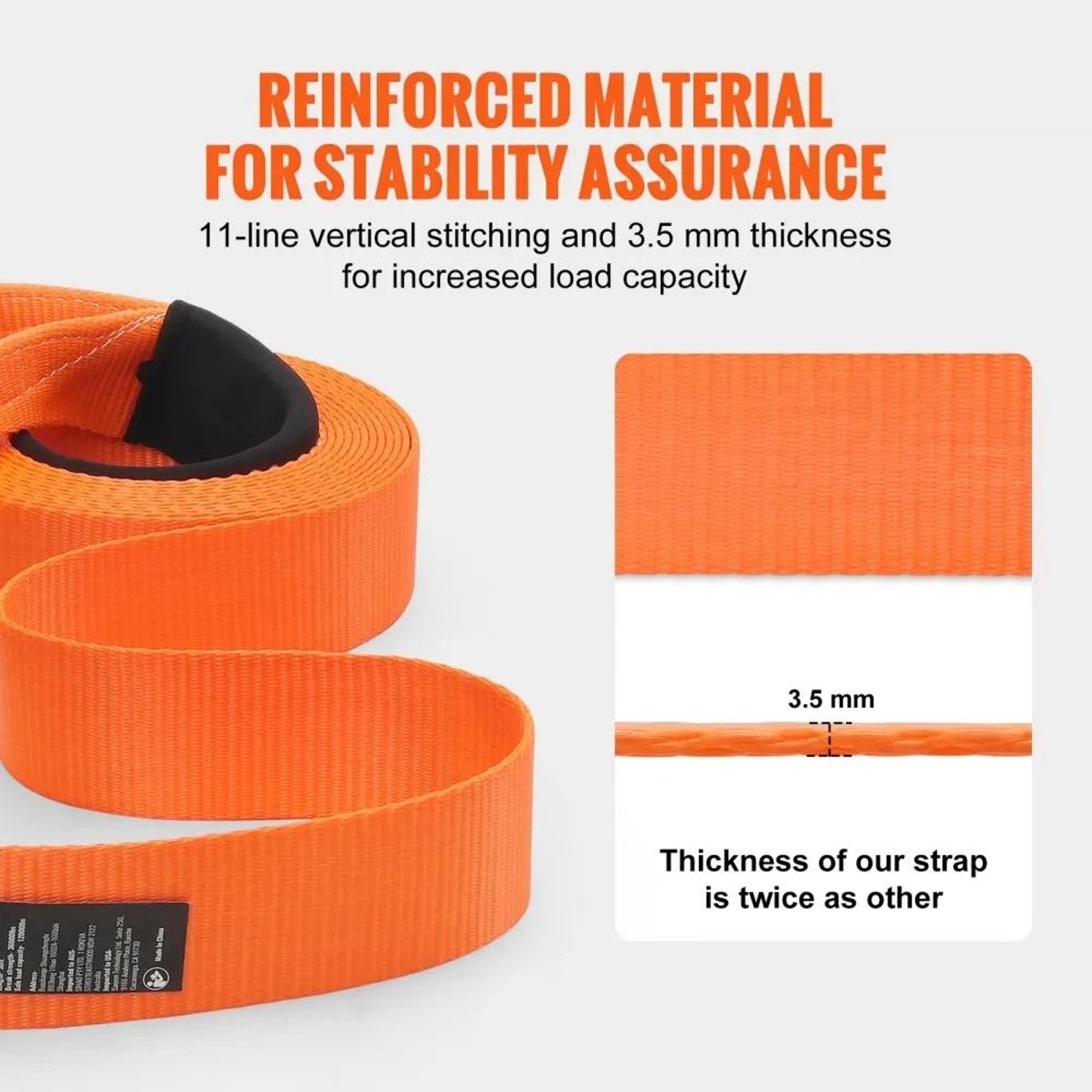 Heavy Duty Tow Strap Recovery Kit 30 Ft With D Ring Shackles And Hitch Receiver 3