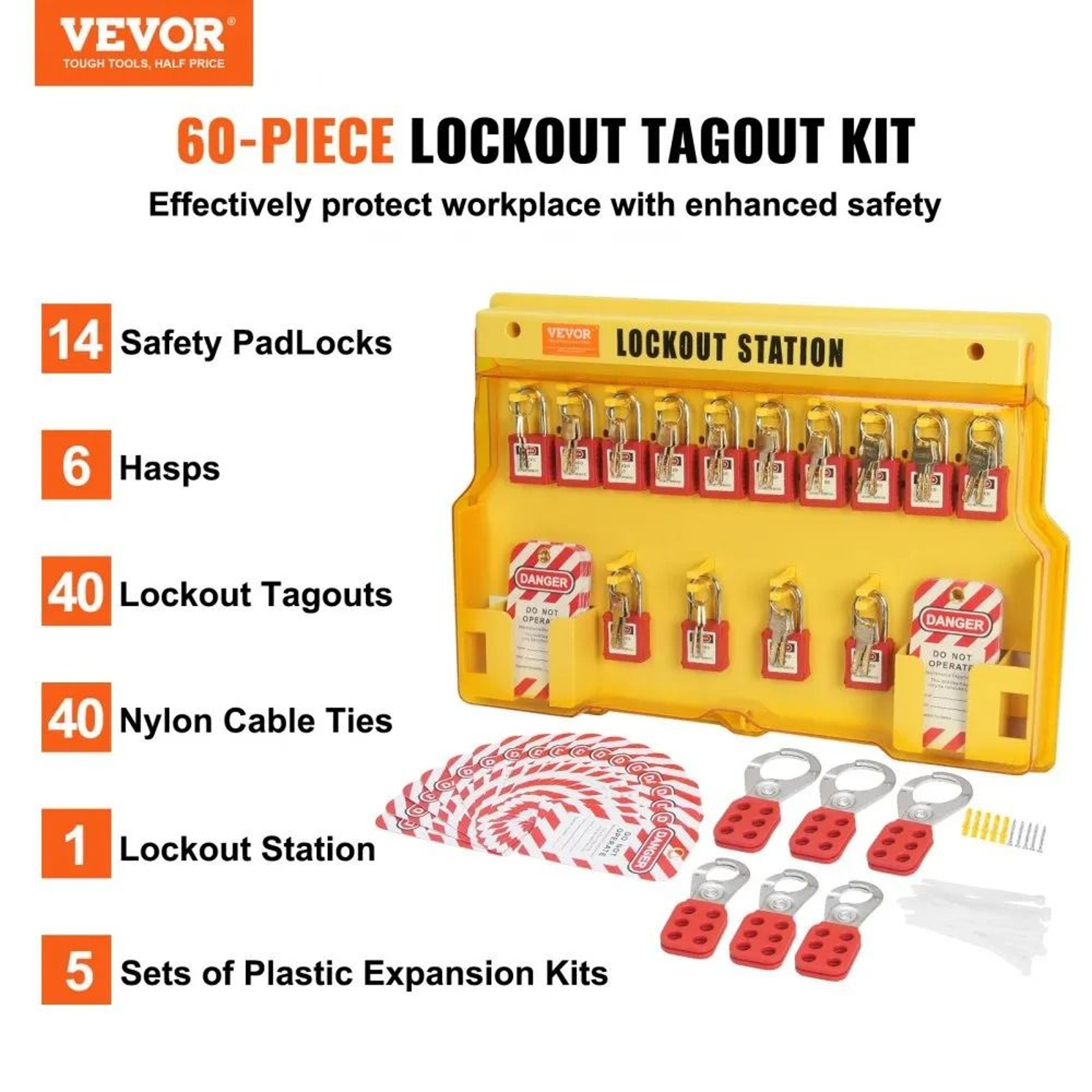 Electrical Lockout Tagout Kit With Safety Padlocks And Lockout Tagout Station 1