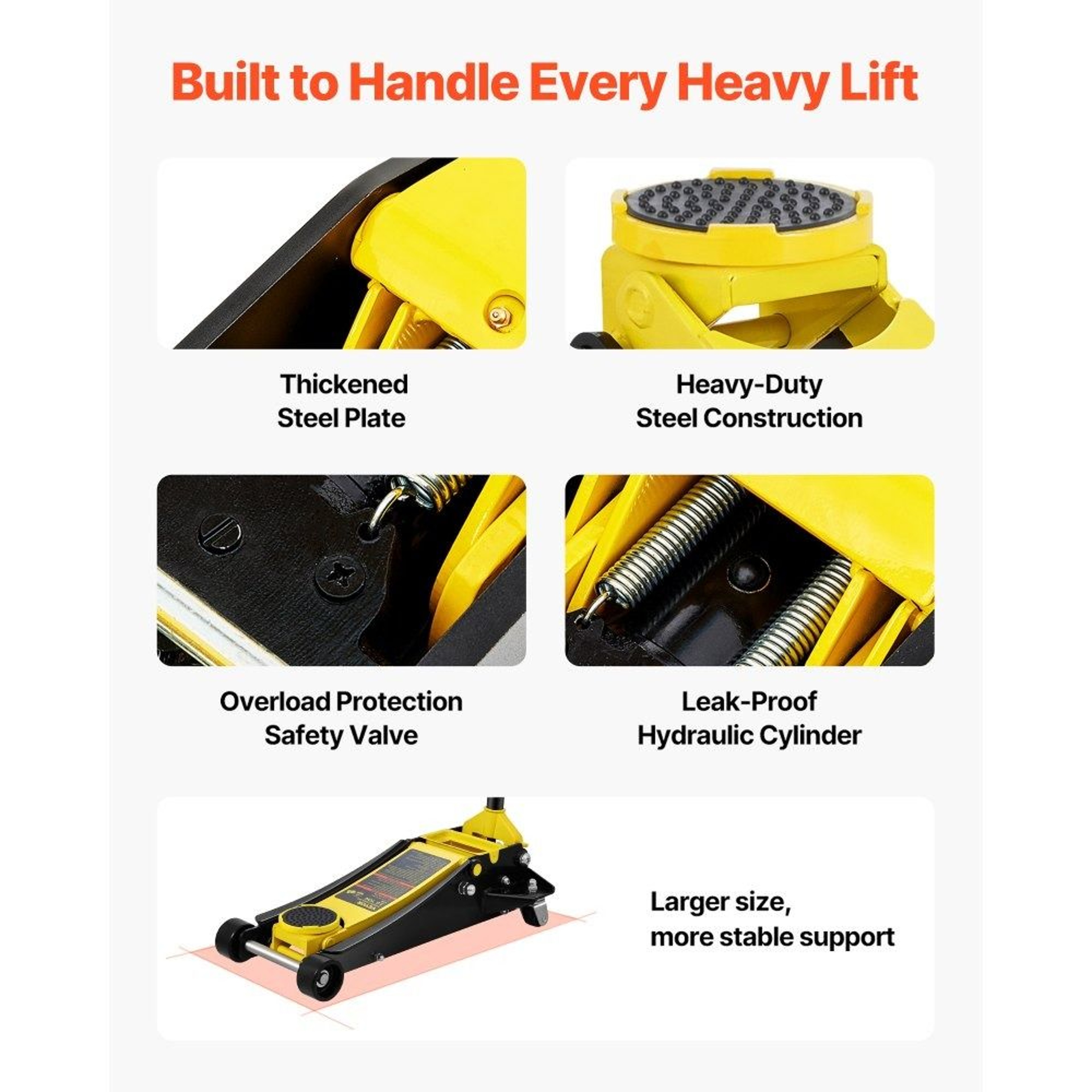 3 Ton Floor Jack Low Profile Floor Jack Heavy Duty Dual Pump Quick Lift Hydraulic Jack 6