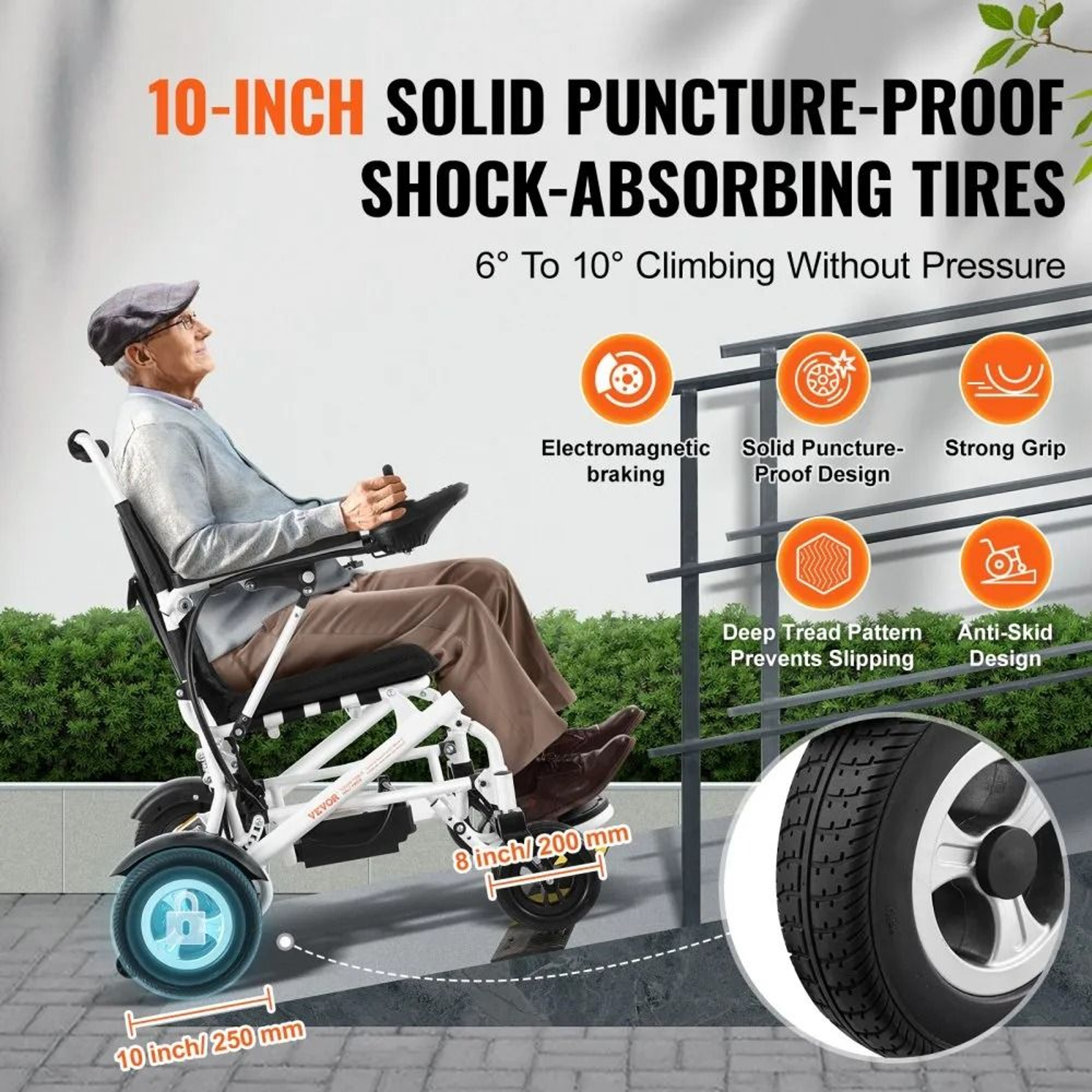 Foldable Electric Wheelchair For Adults Long Range All Terrain Motorized Mobility Chair 2