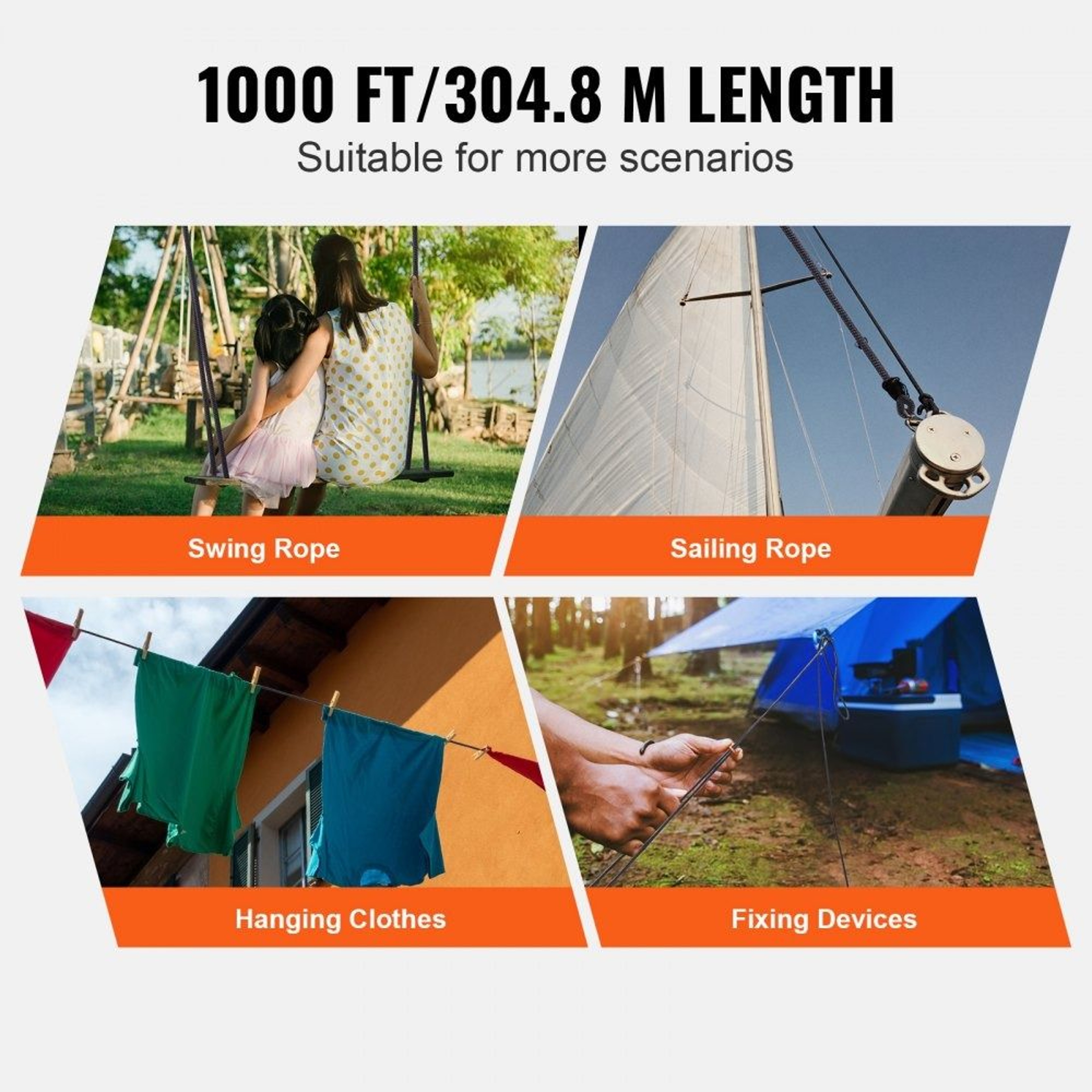 Braided Nylon Rope 1000 Ft Heavy Duty Arborist Rigging Rope With ABS Reel 3