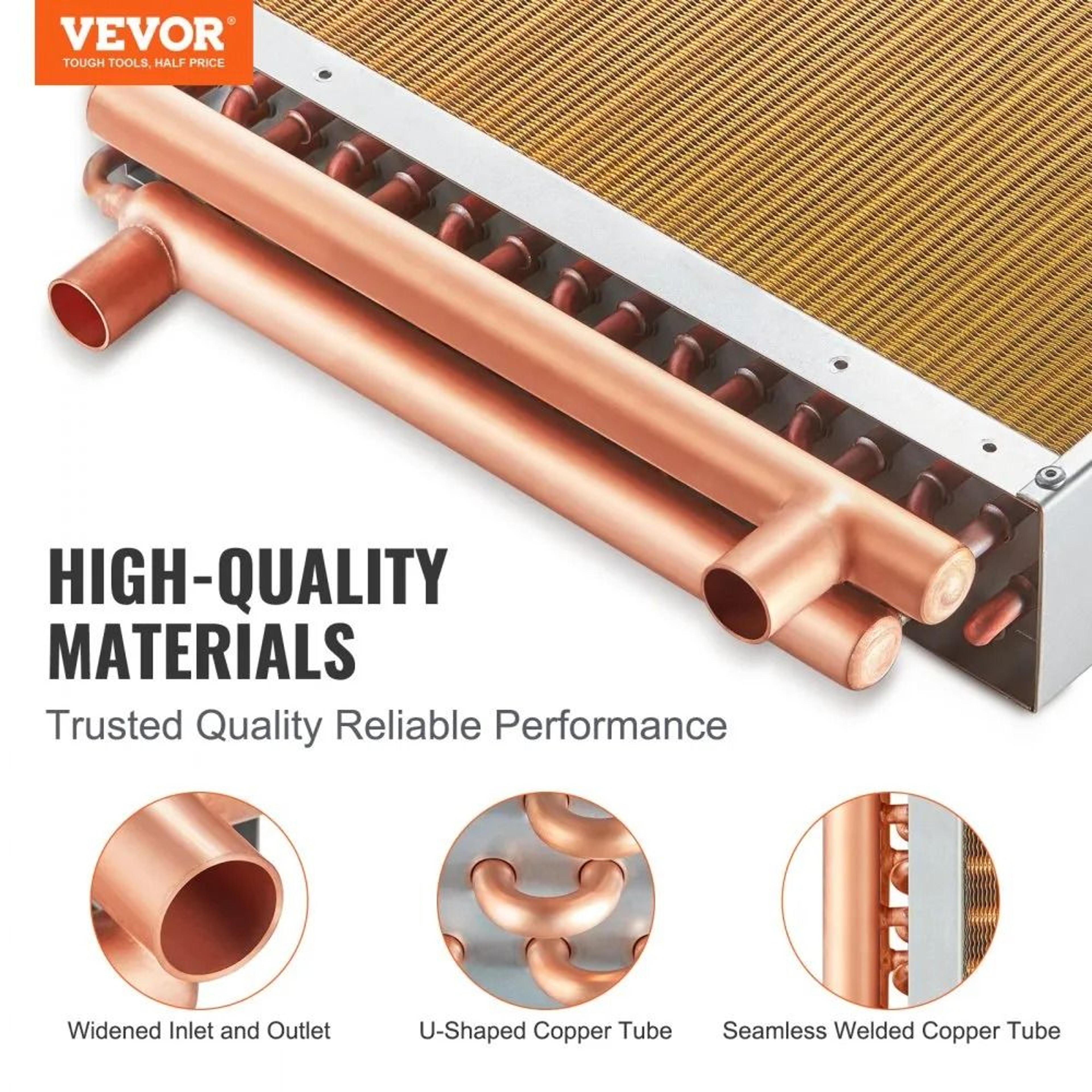 16 X 16 Water To Air Heat Exchanger 3 Row Copper Coil For Forced Air Heating 1