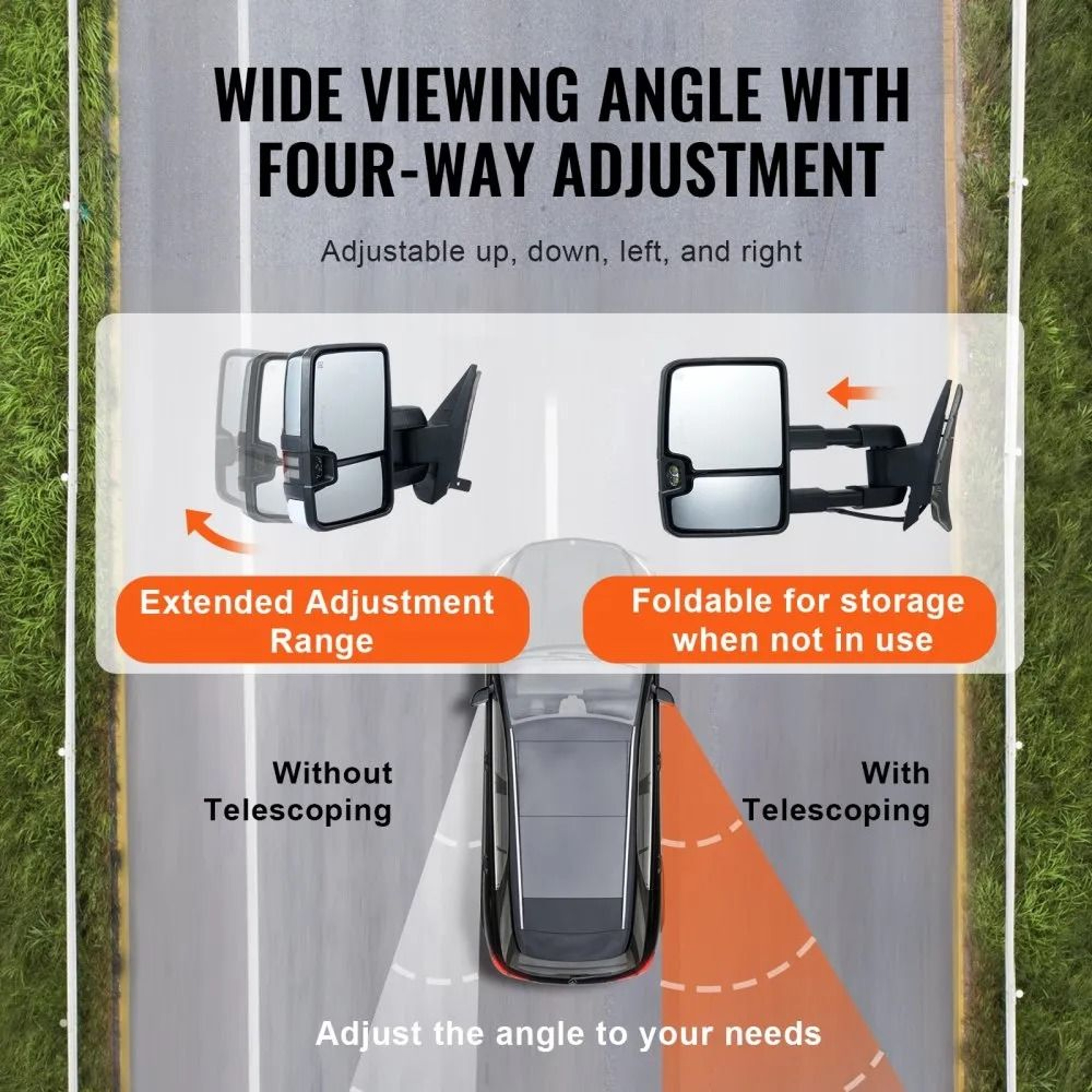 Heated Towing Mirrors For Chevy Silverado 2003 To 2007 GMC Sierra With Turn Signals 4