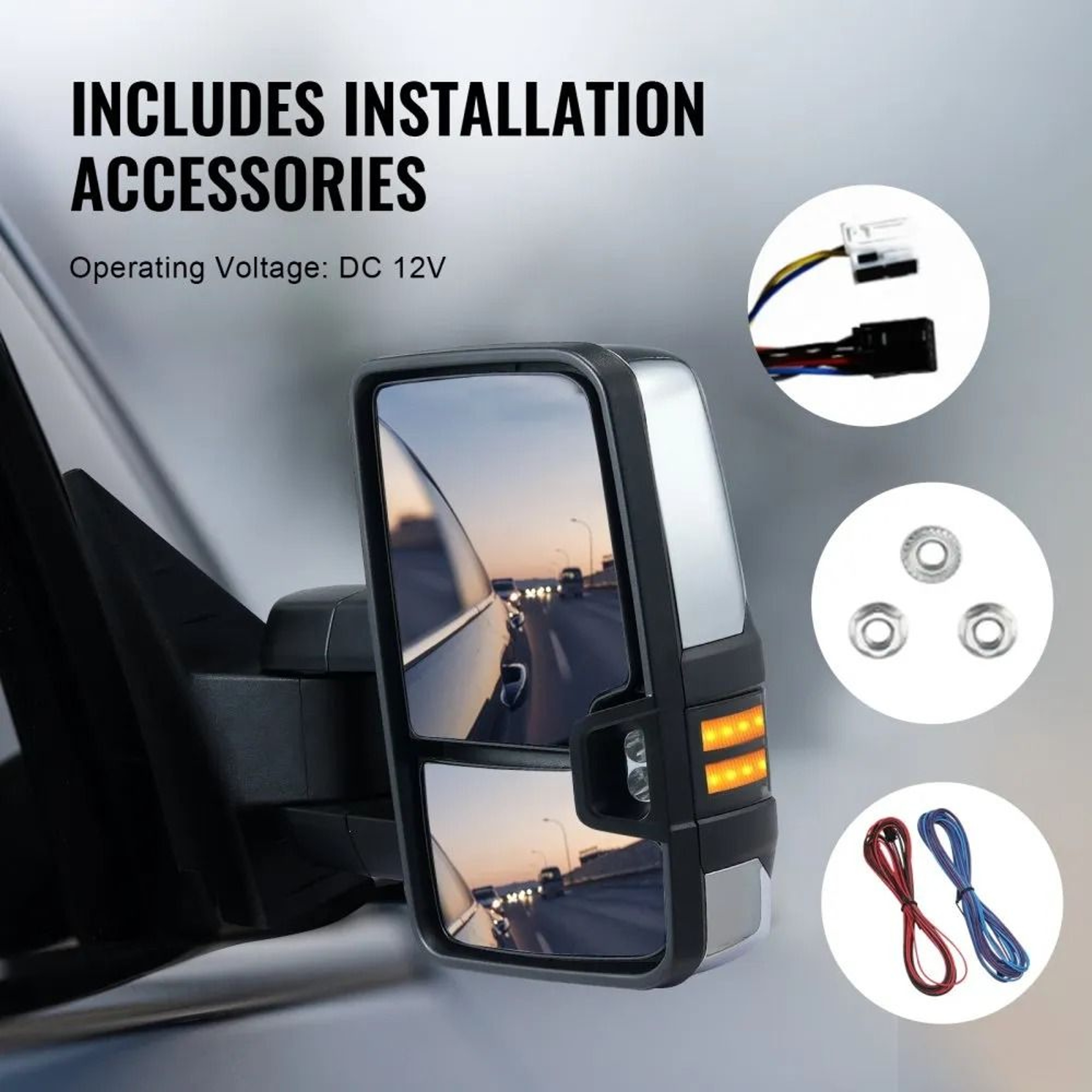 Heated Towing Mirrors For Chevy Silverado 2003 To 2007 GMC Sierra With Turn Signals 1