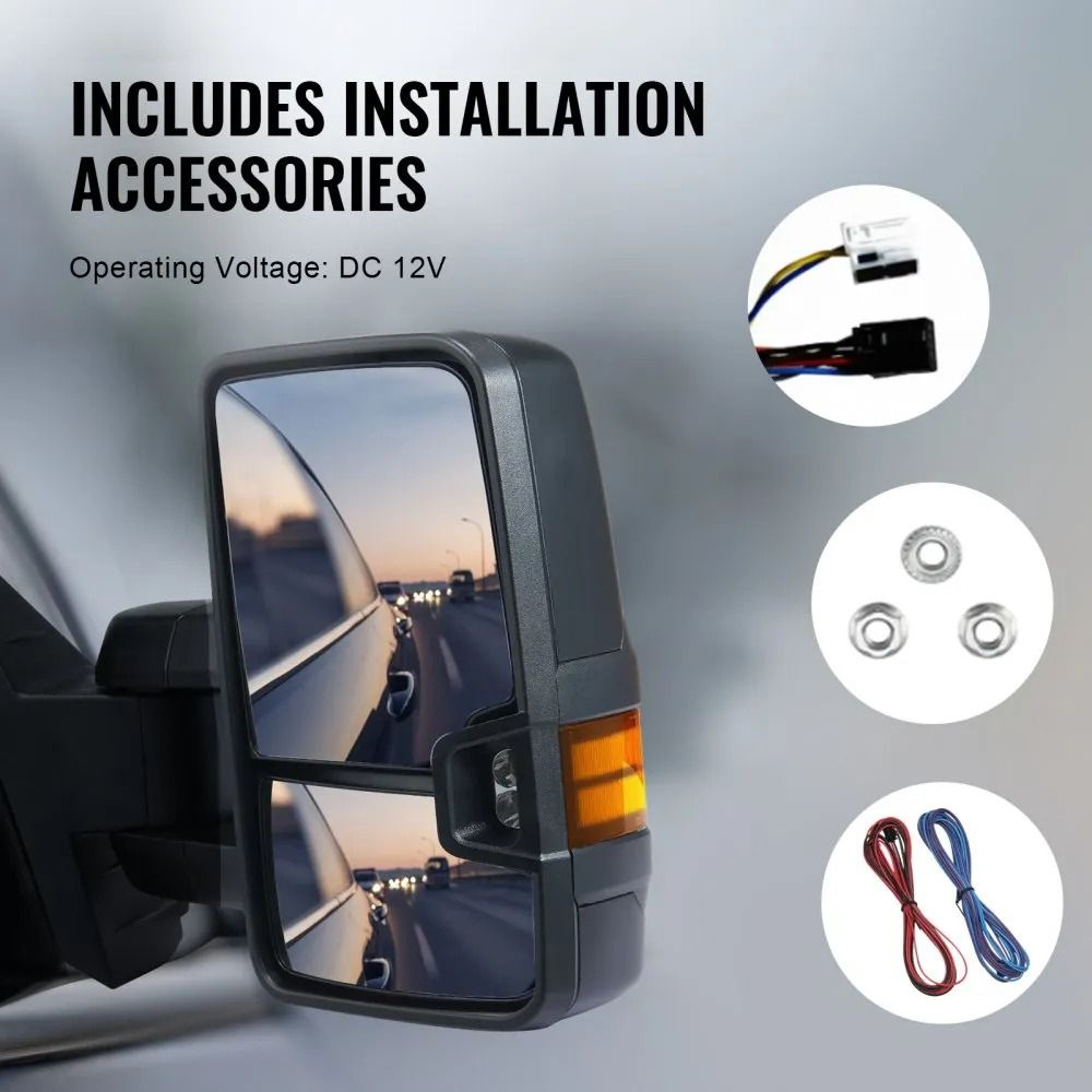 Power Heated Towing Mirrors For Chevy Silverado GMC Cadillac With Turn Signal And Telescoping Desig 2