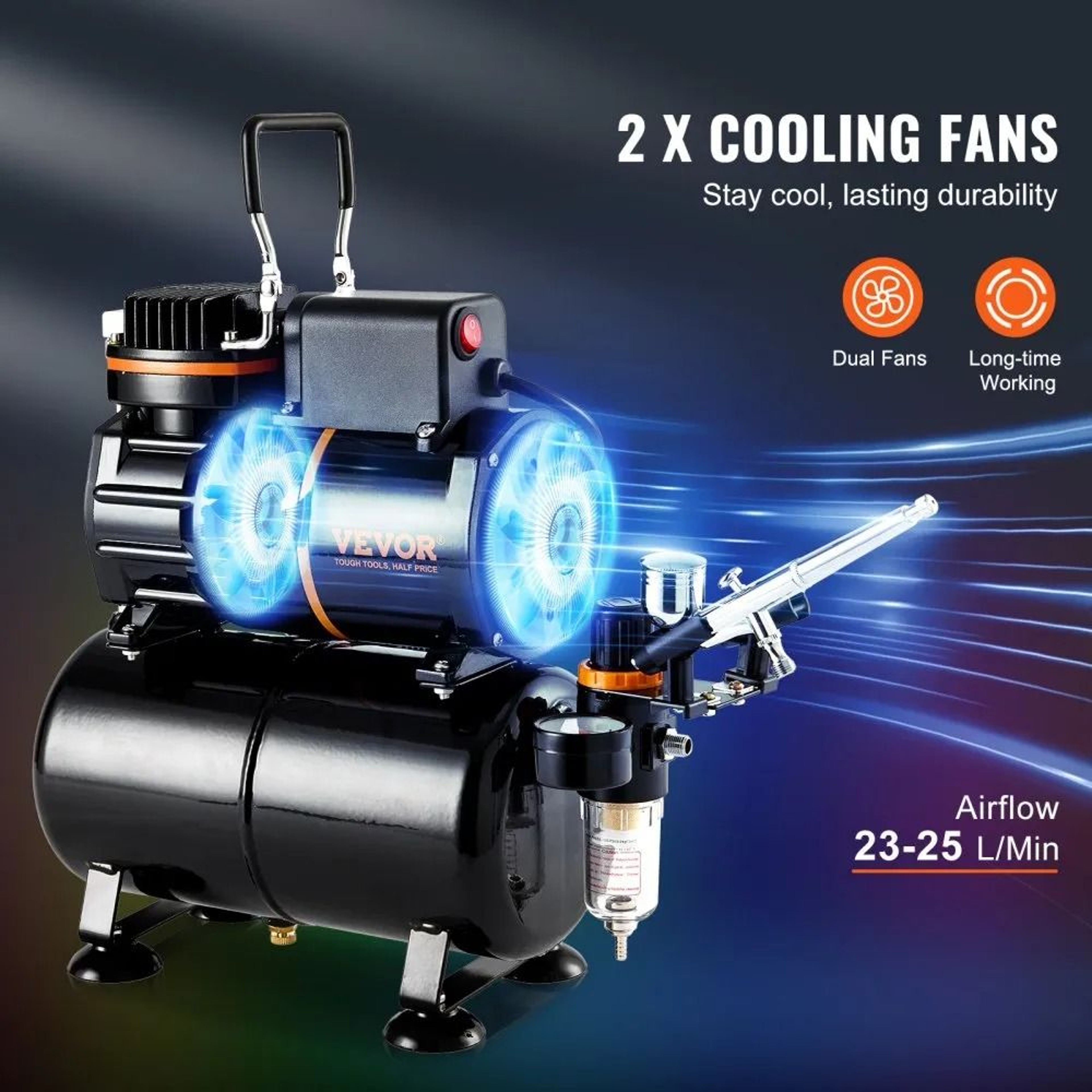 Professional Airbrush Kit With Compressor And Air Tank For Precision Painting And Creative Projects 4