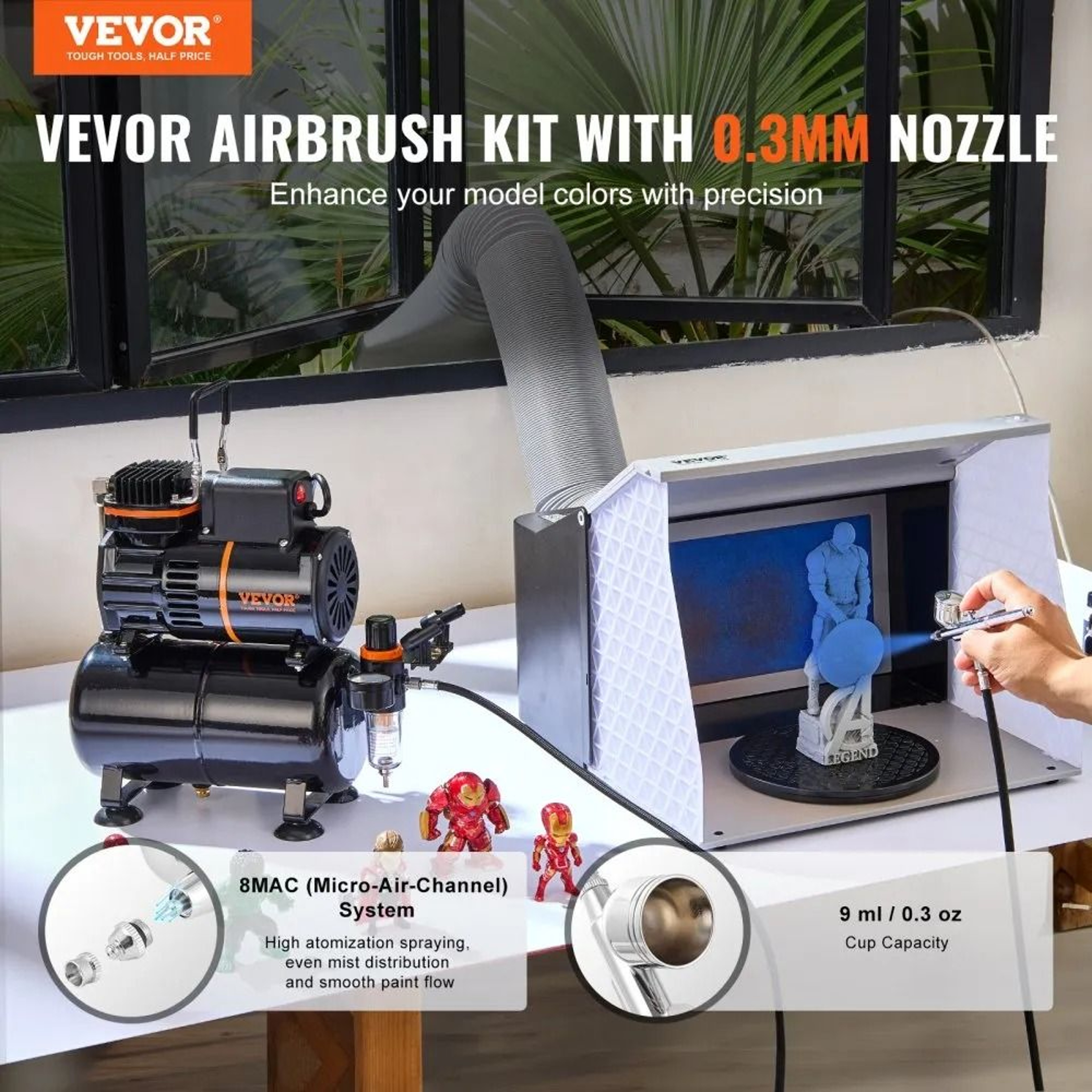 Professional Airbrush Kit With Compressor And Air Tank For Precision Painting And Creative Projects 1