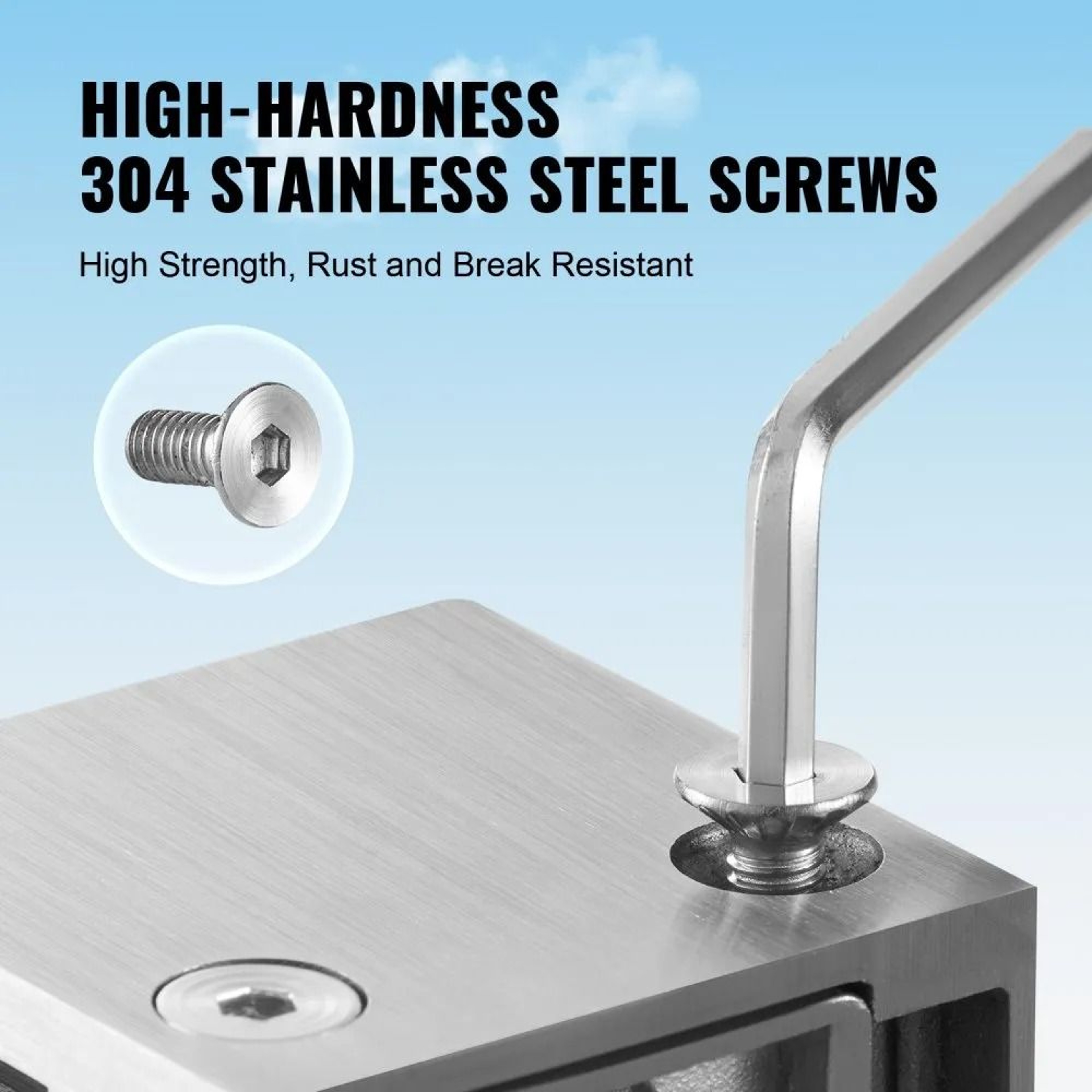Square Glass Railing Clamps For Tempered Glass With Stainless Steel Adjustable Mounting Brackets 2