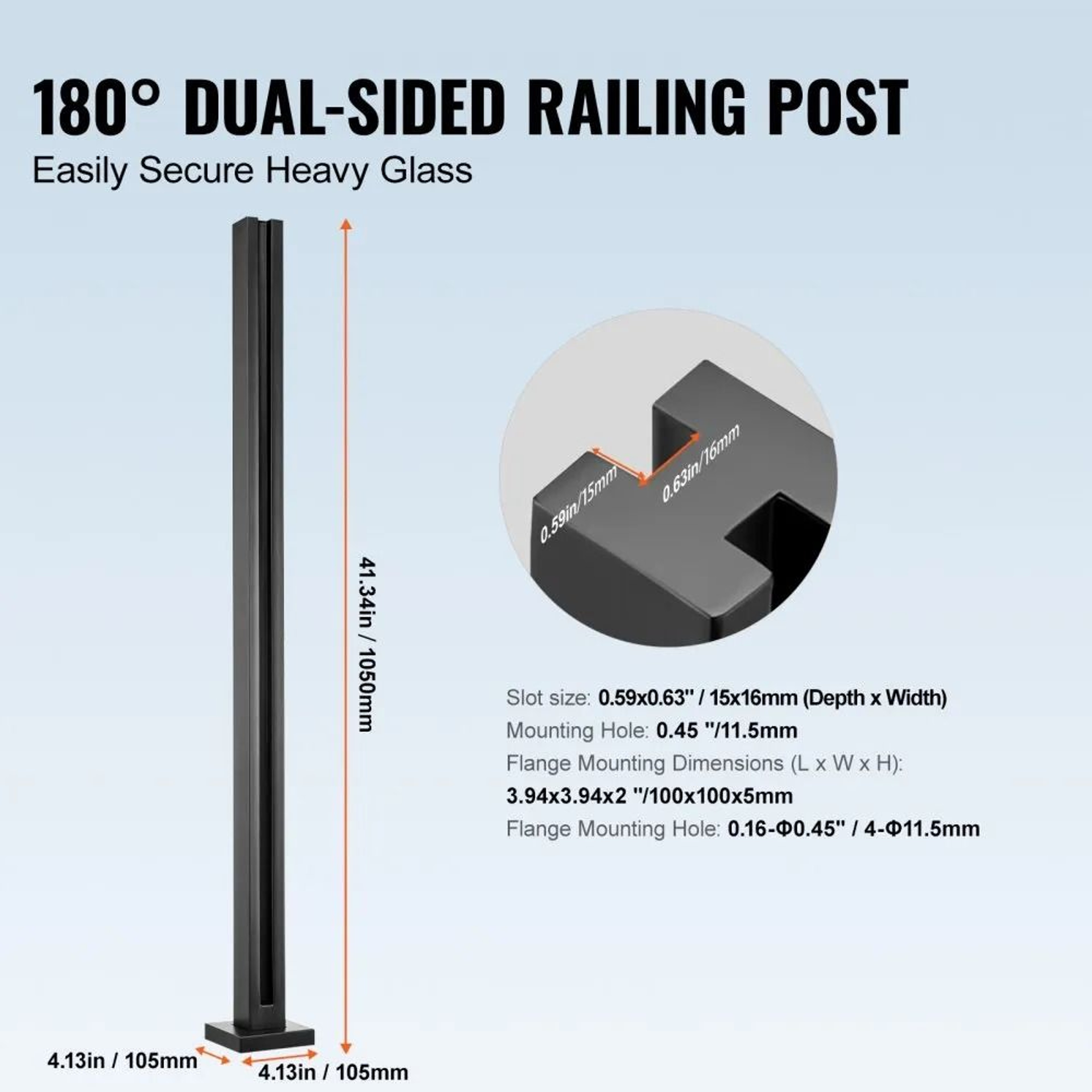 Heavy Duty Glass Railing Bracket 304 Stainless Steel Clamp For Frameless Tempered Glass 3