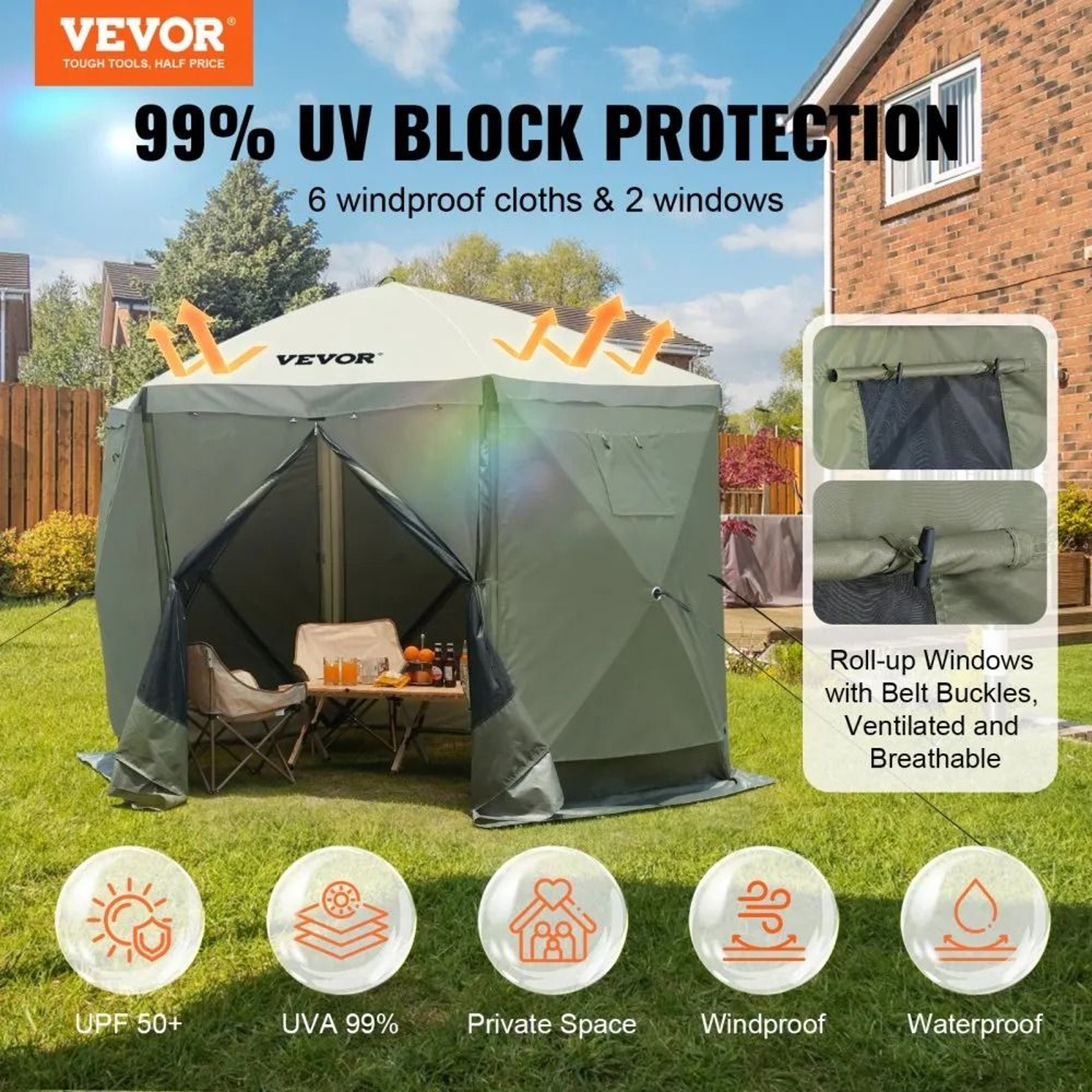 10x10 Pop Up Gazebo Screen Tent With Mosquito Netting And Removable Privacy Panels 1