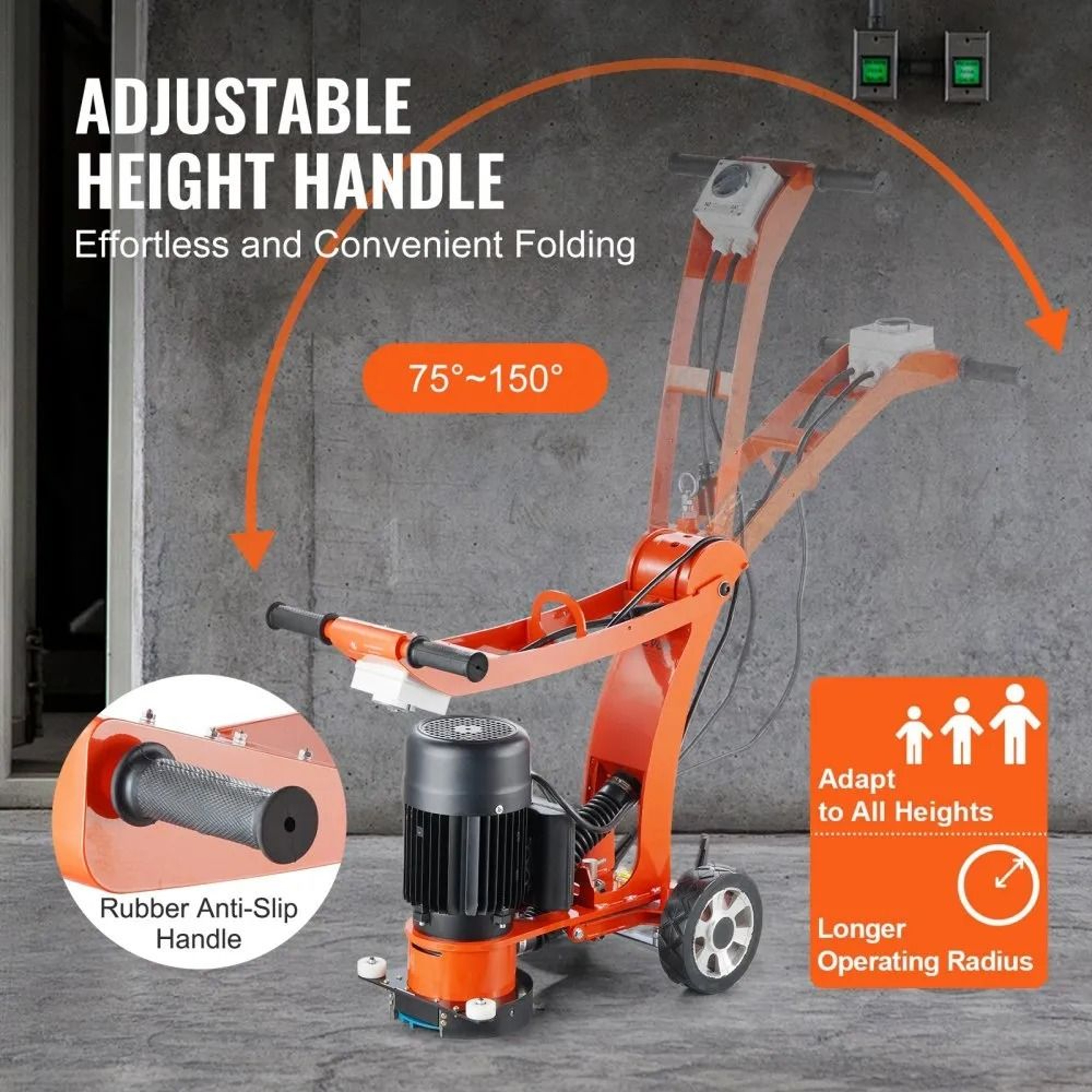 Electric Concrete Floor Grinder 7 Inch Walk Behind Floor Grinder With Brushless Motor 2