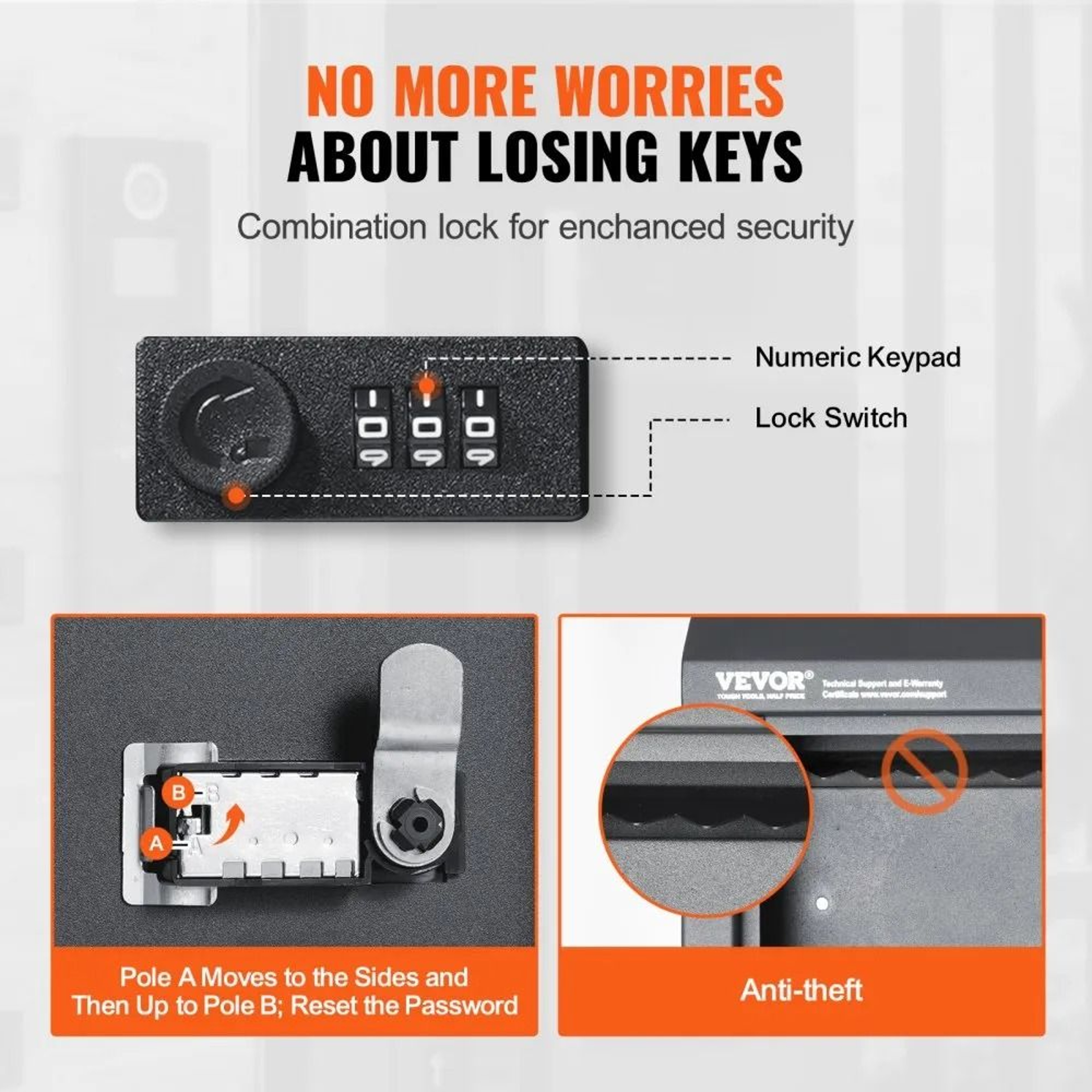 Secure Through Door Key Drop Box With Combination Lock Heavy Duty Steel Mailbox 3