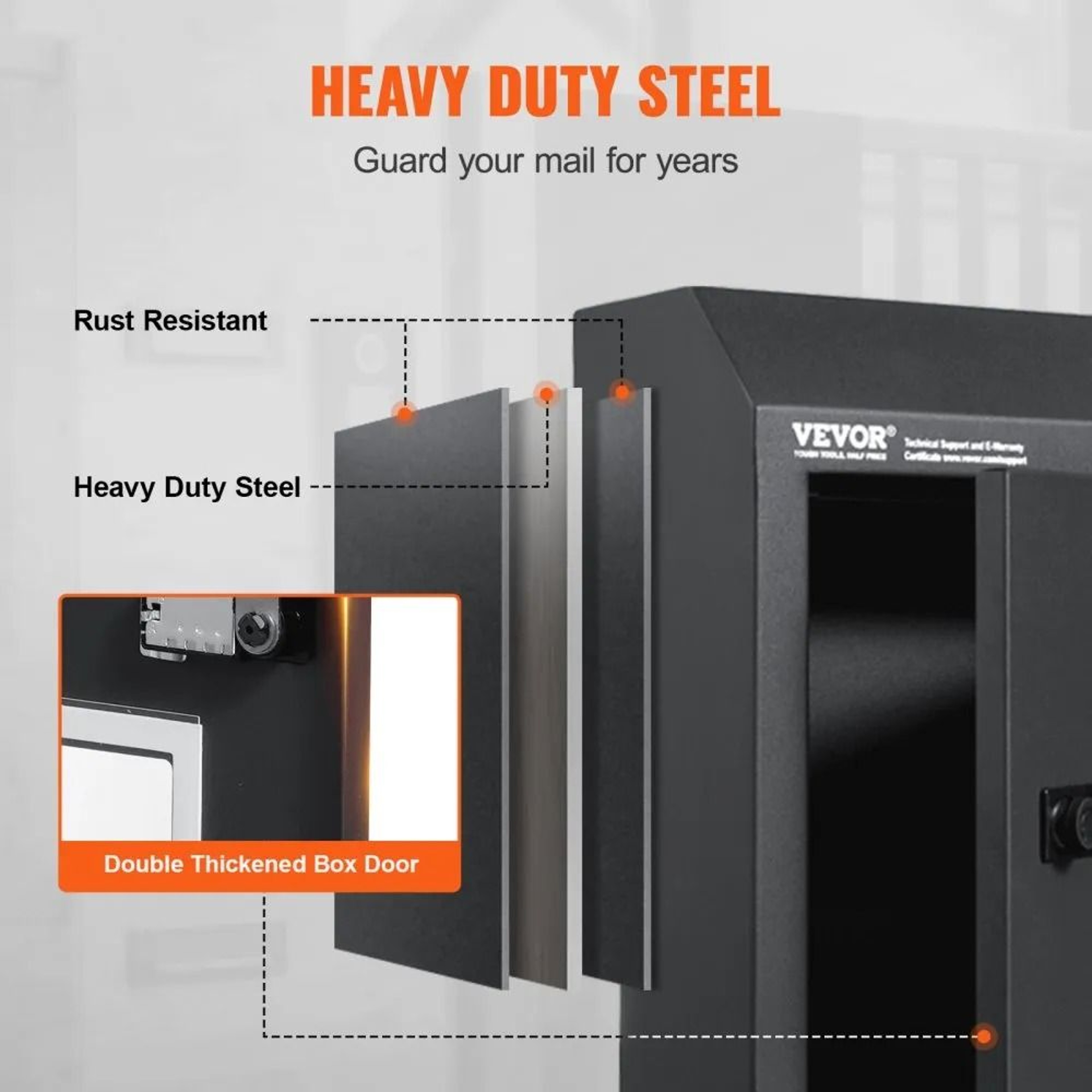 Secure Through Door Key Drop Box With Combination Lock Heavy Duty Steel Mailbox 4