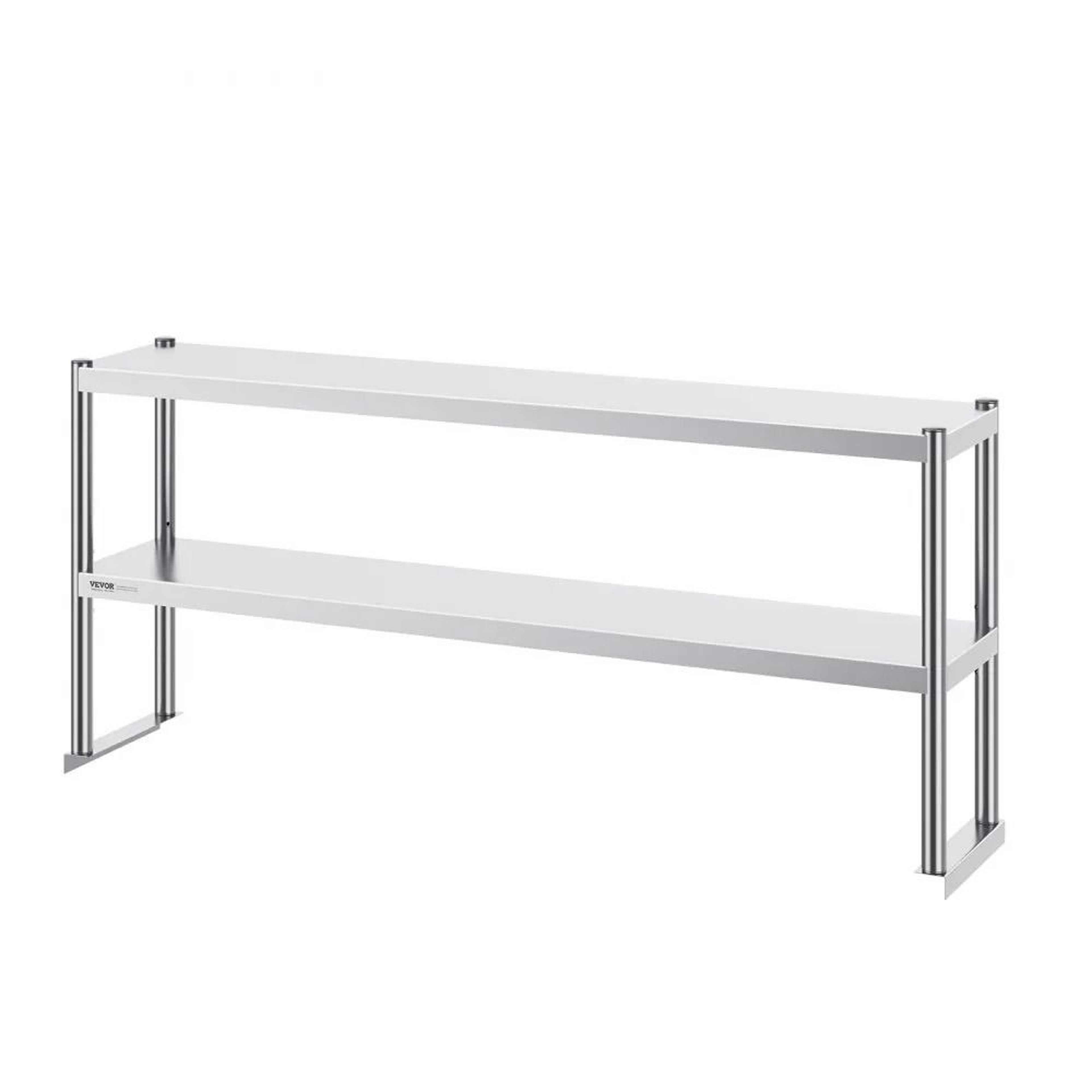 Double Tier Stainless Steel Overshelf Adjustable Commercial Kitchen Work Shelf 12 X 60 Inch 0