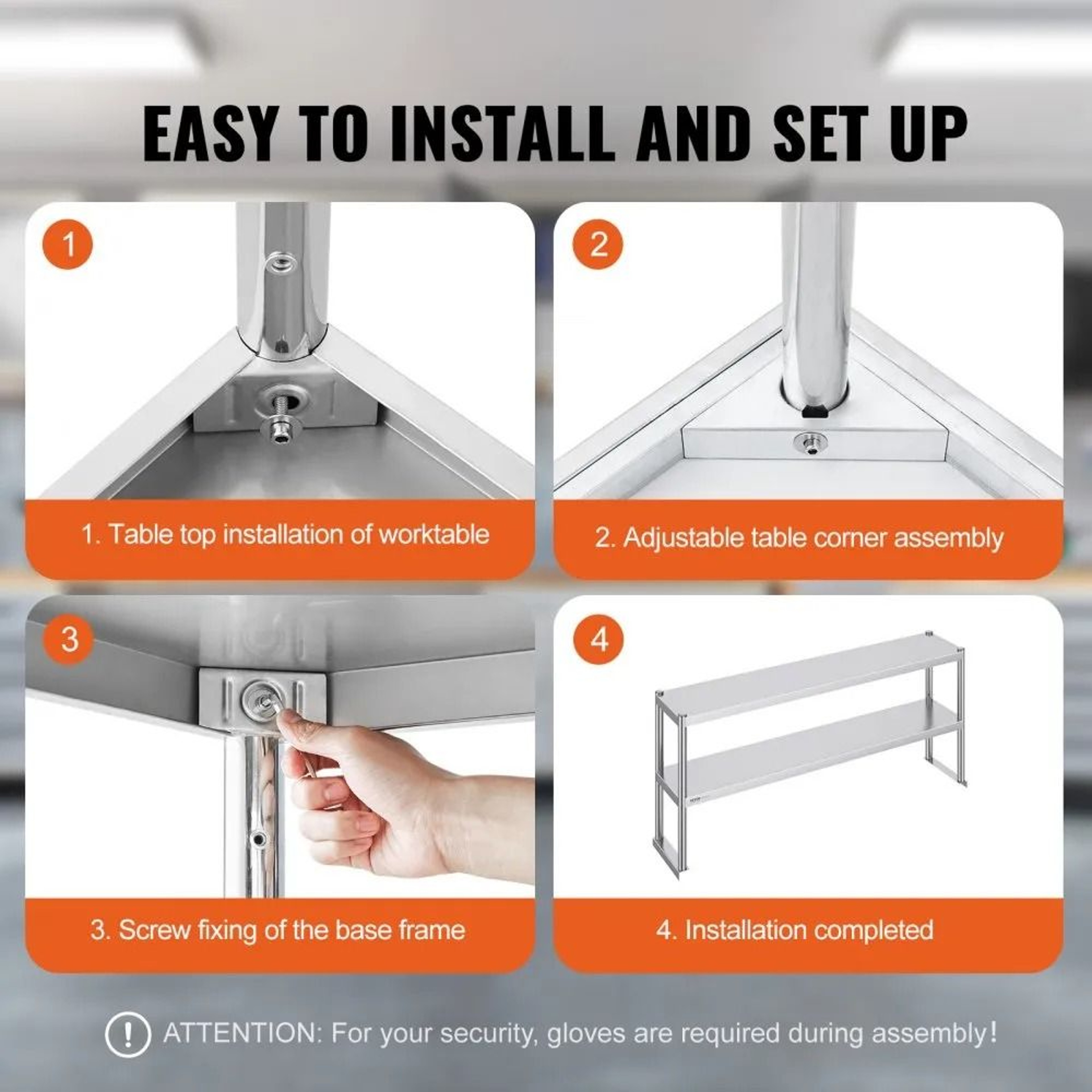 Double Tier Stainless Steel Overshelf Adjustable Commercial Kitchen Work Shelf 12 X 60 Inch 6